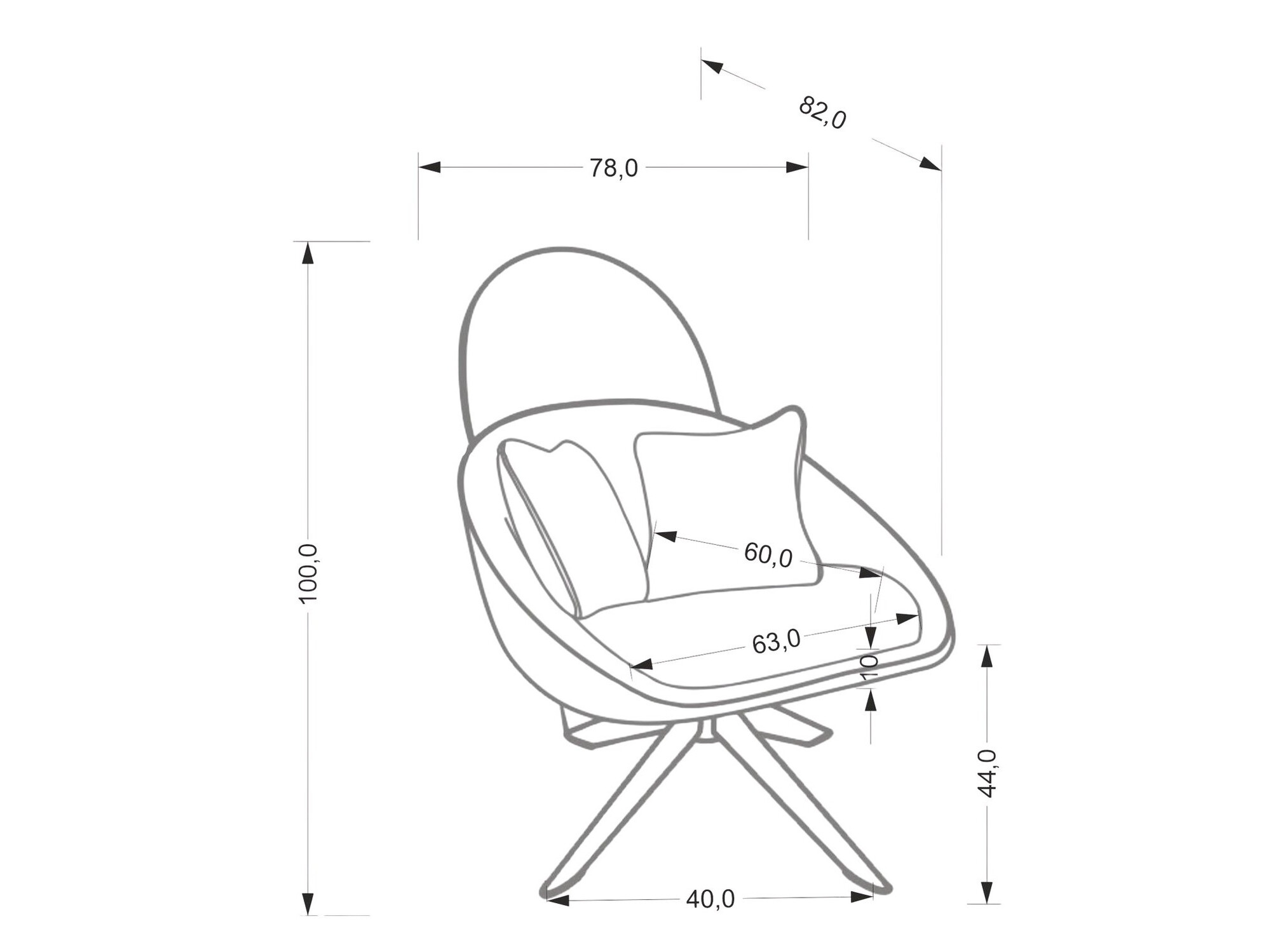 Fauteuil Houston 1962 (Cappuccino)
