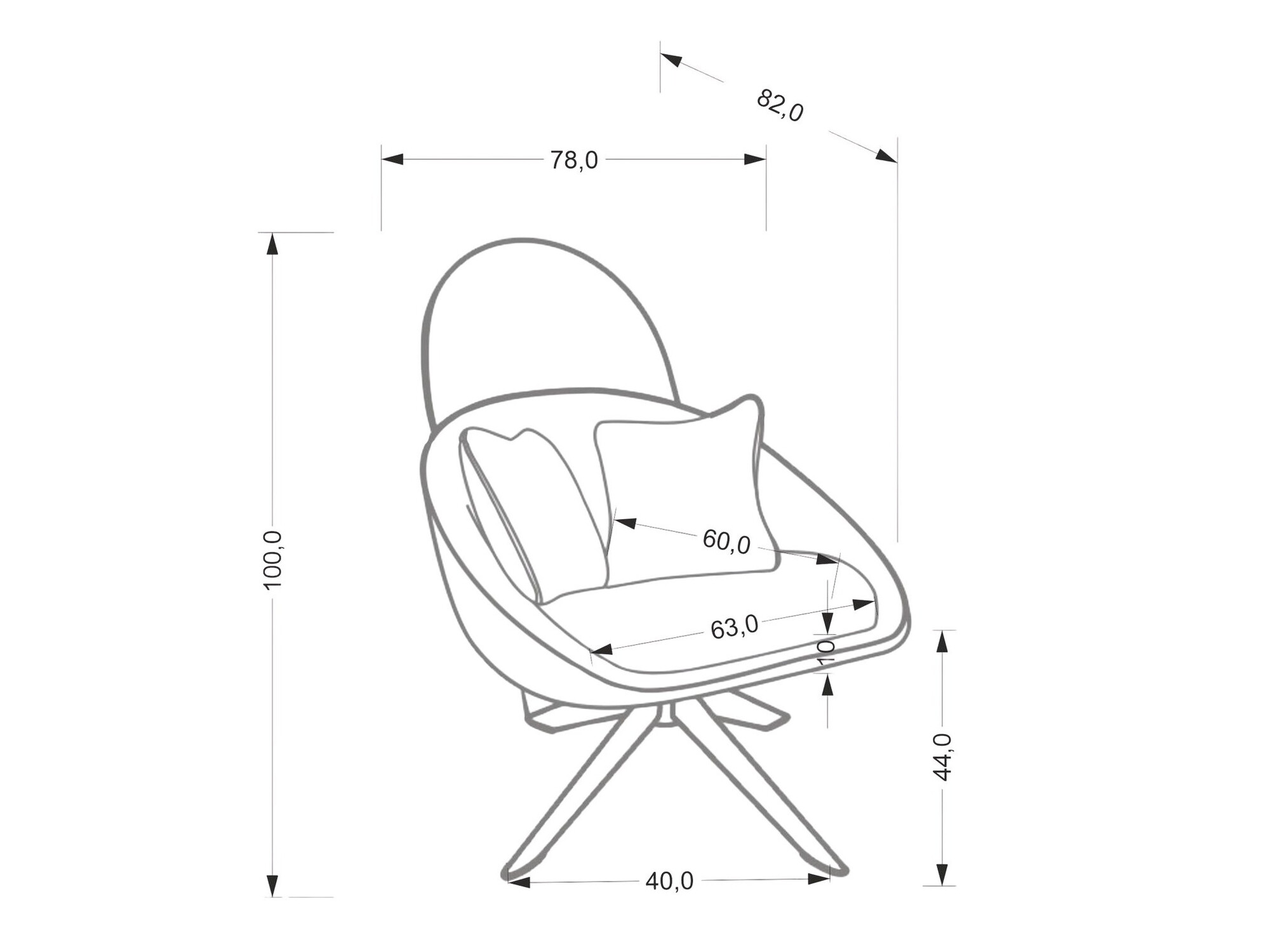 Fauteuil Houston 1962 (Crème)