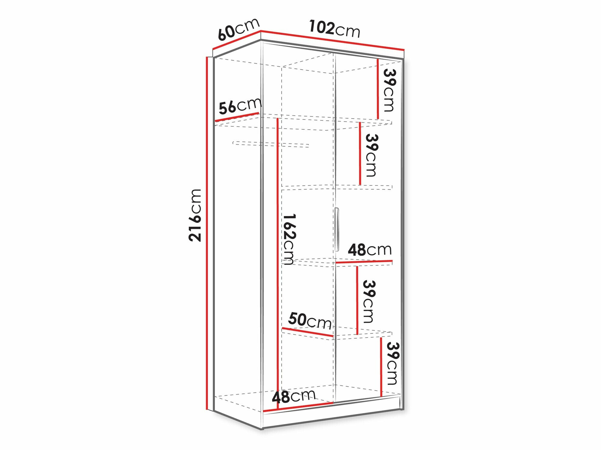 Kledingkast Comfivo Larmire 122 (Wit)