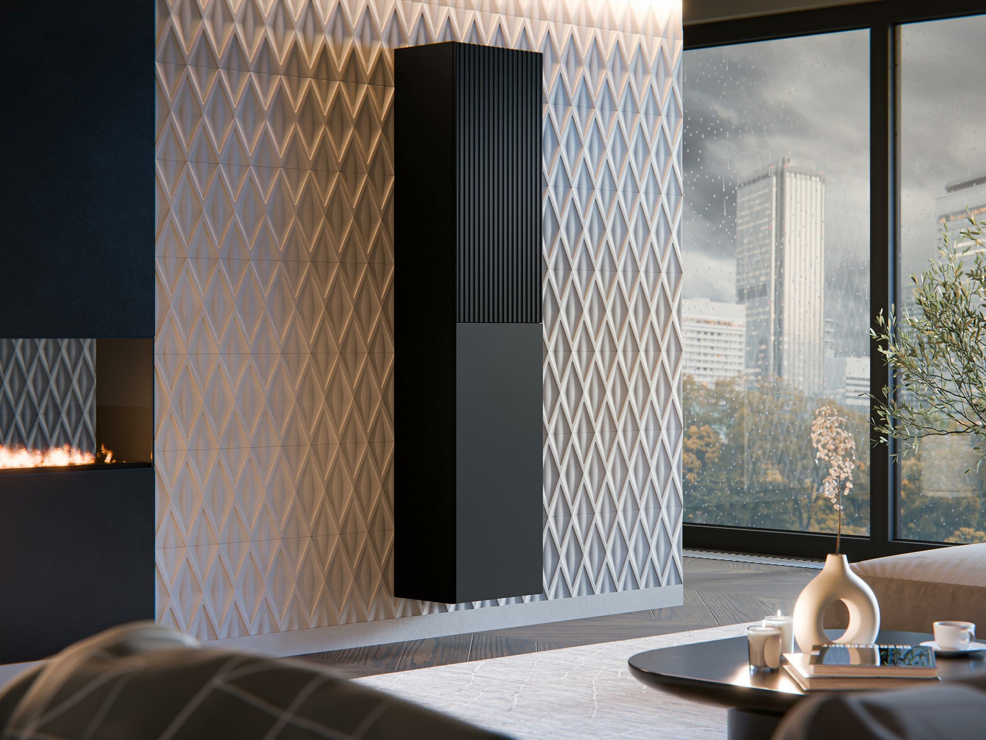 Wandplank Calveru 100 (Zwart)