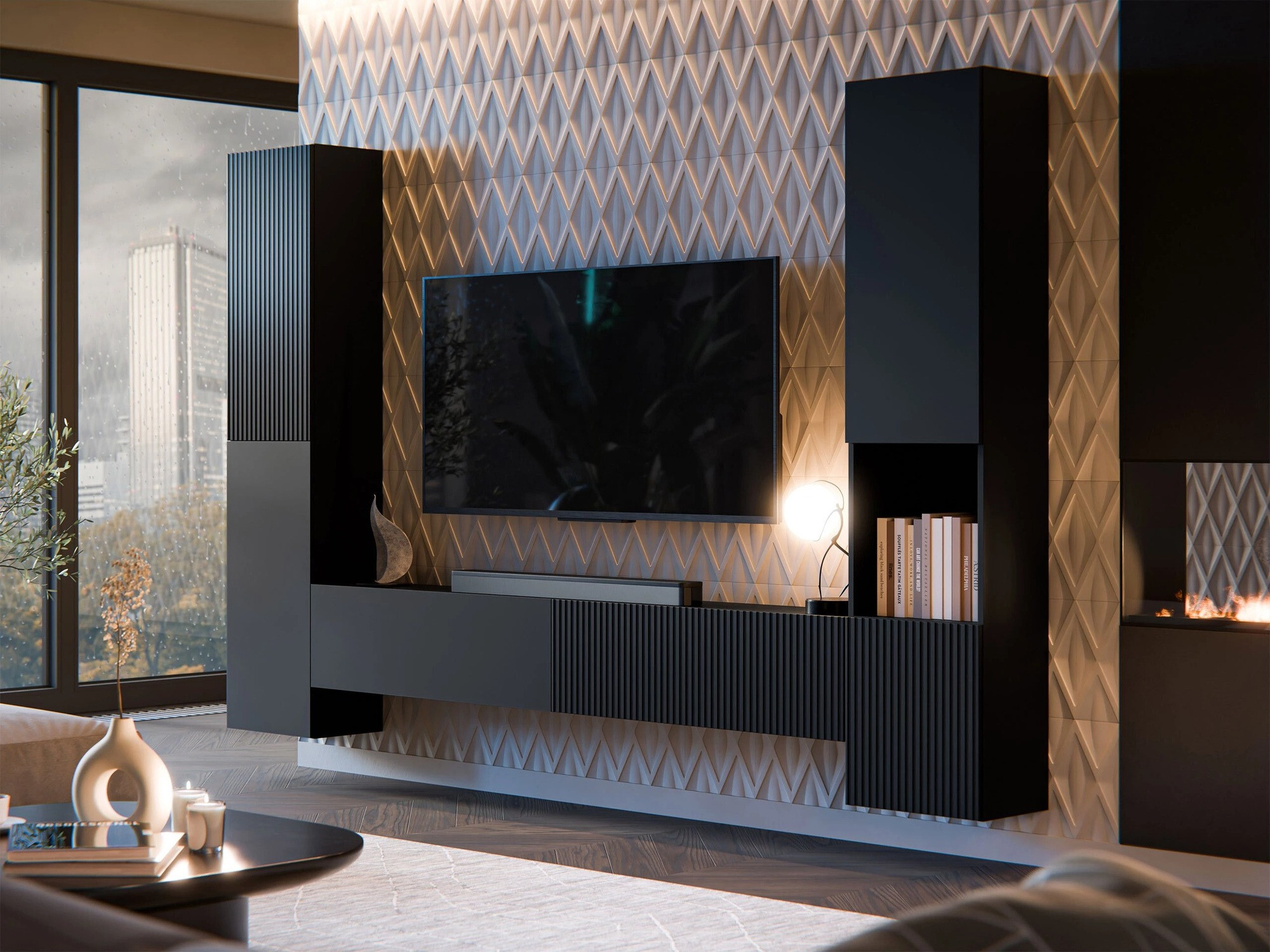 Wandplank Calveru 100 (Zwart)