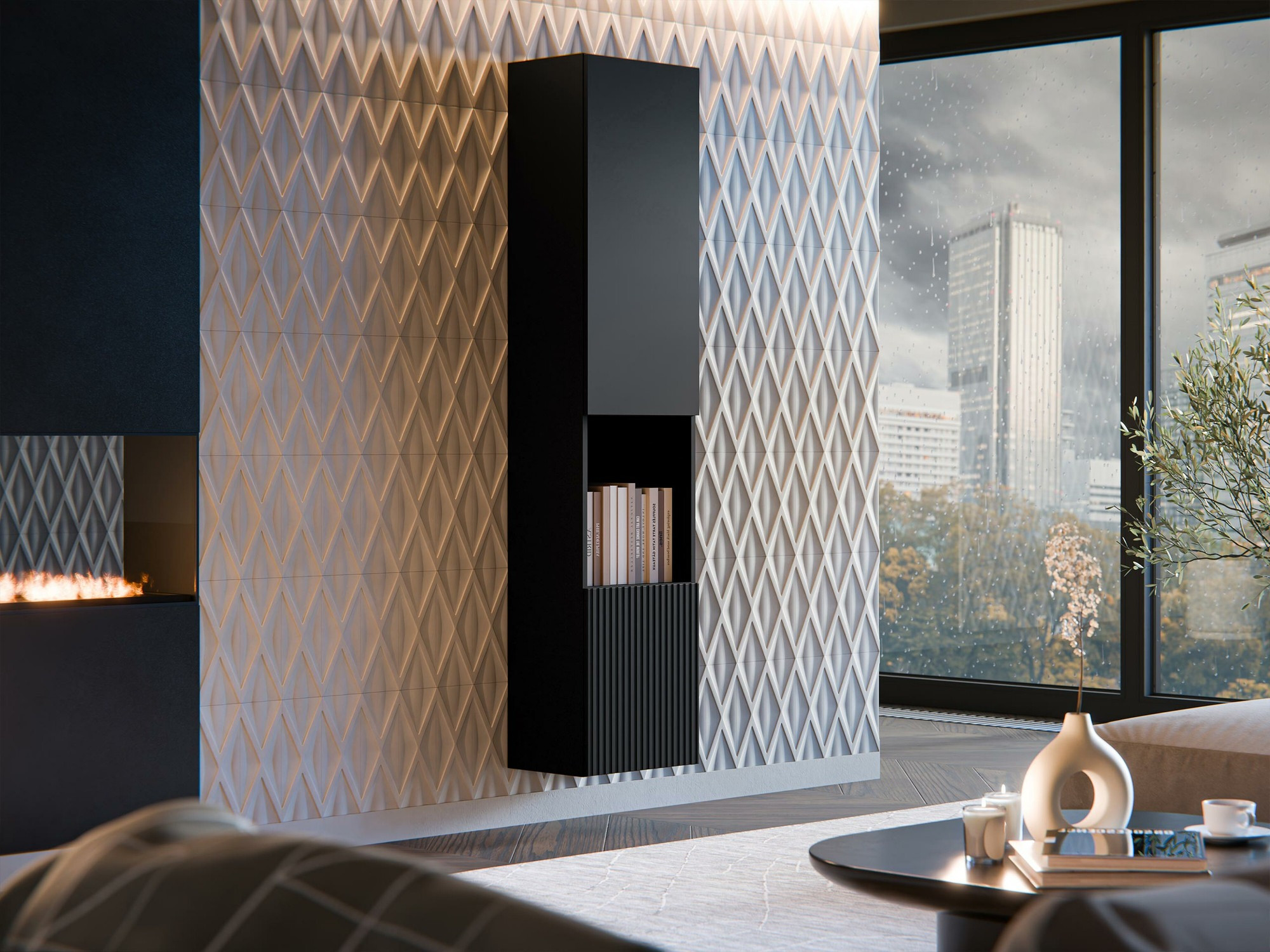 Wandplank Calveru 102 (Zwart)