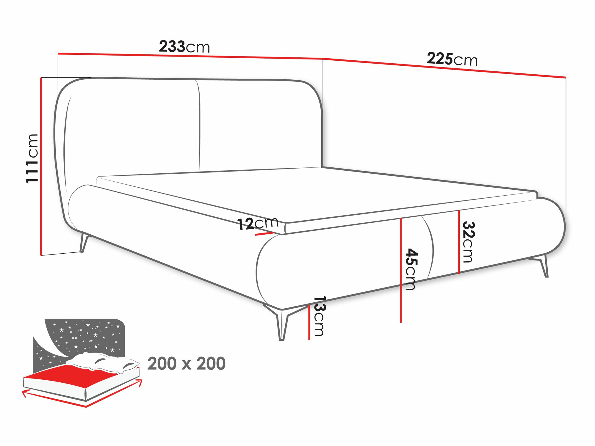 Bed TrendyNest Fenara (Coral 45)