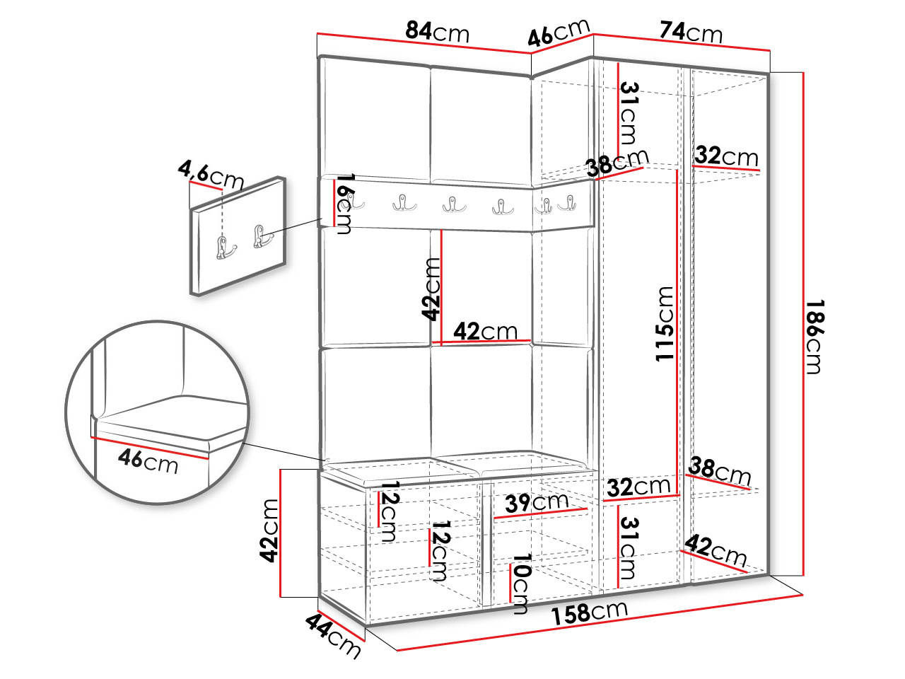 Gangmeubelset Hartford 278 (Eco leder Soft 017)