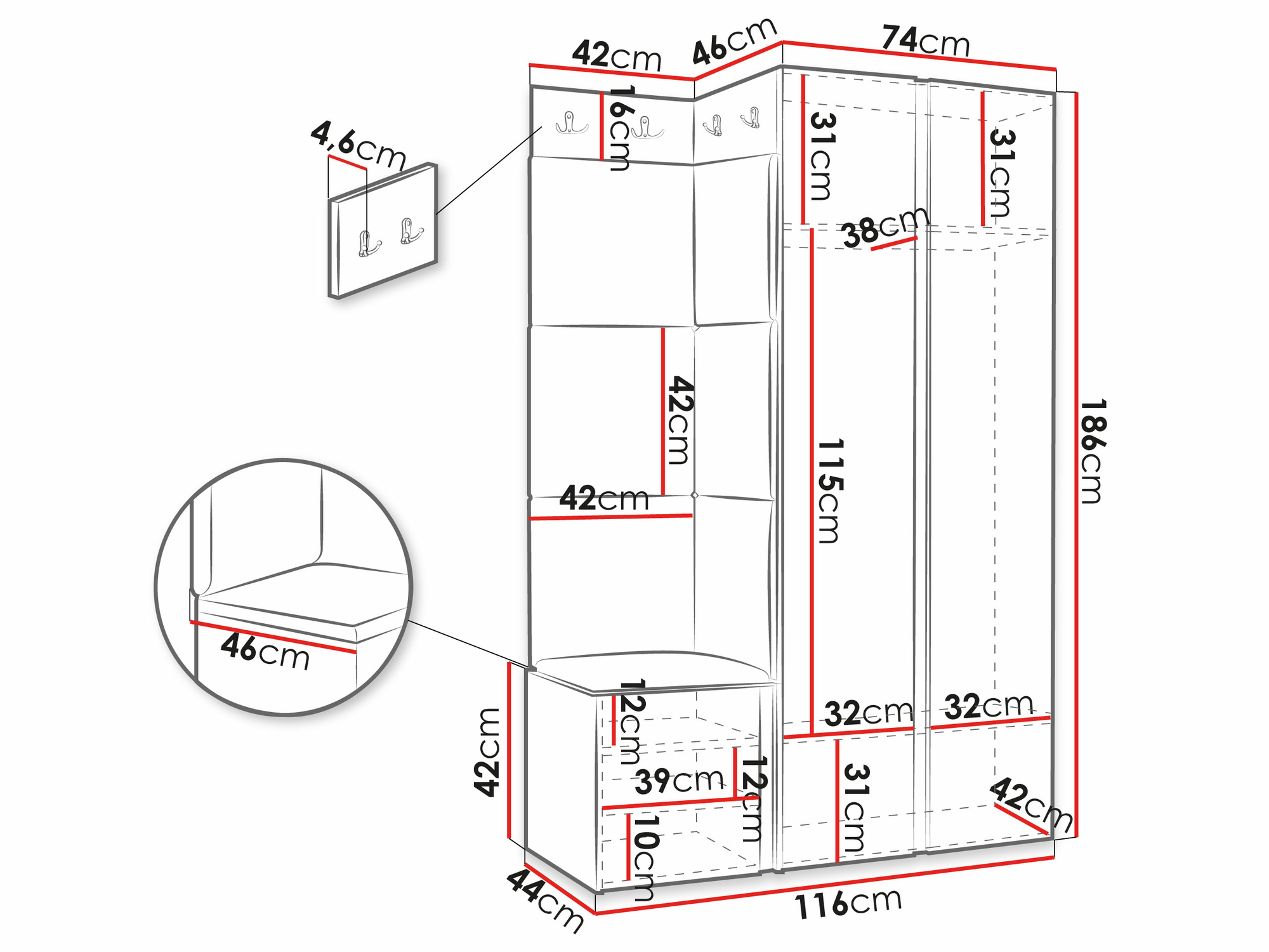 Gangmeubelset Hartford 387 (Wit)