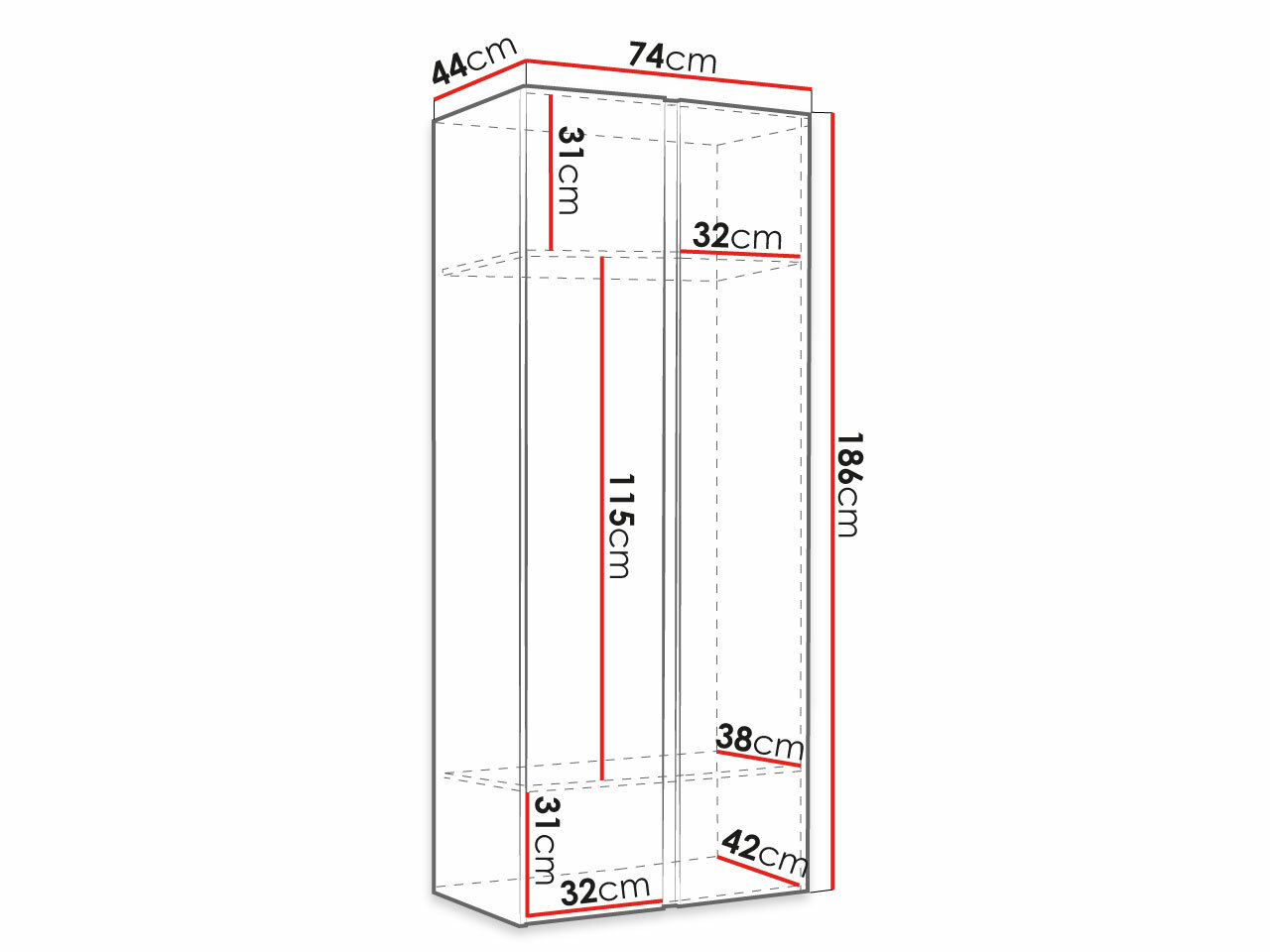 Kledingkast Hartford 368 (Artisan eiken + Zwart)