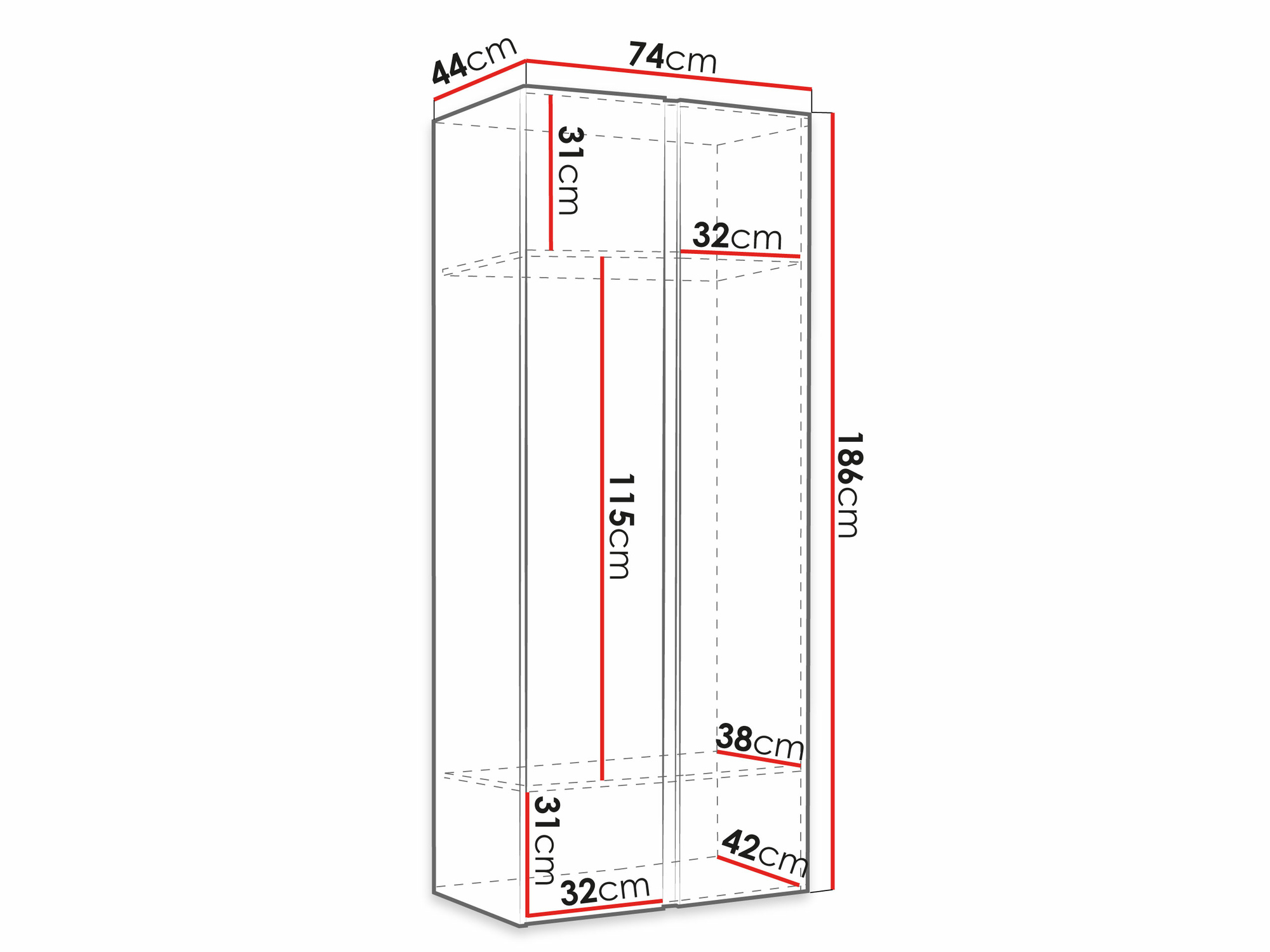 Kledingkast Hartford 394 (Zwart)
