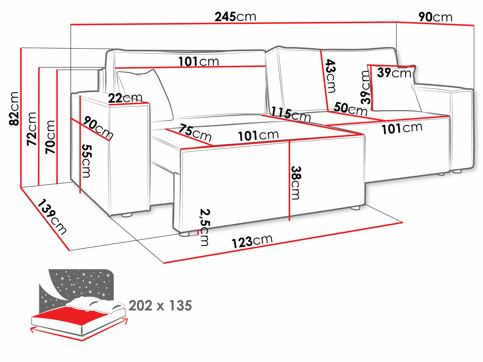 Slaapbank Shelton 106 (Poso 110)