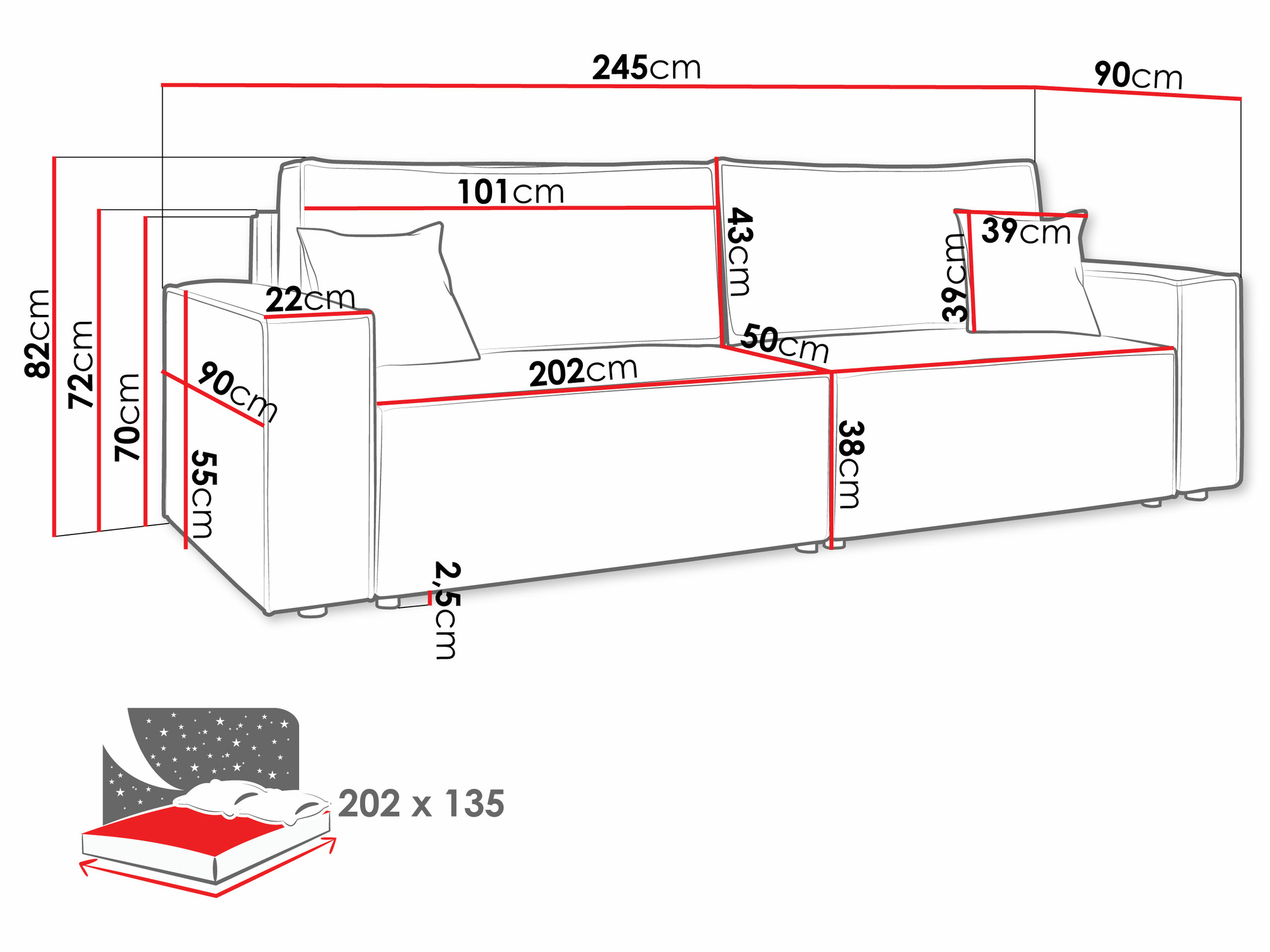 Slaapbank Vespes (Poso 22)