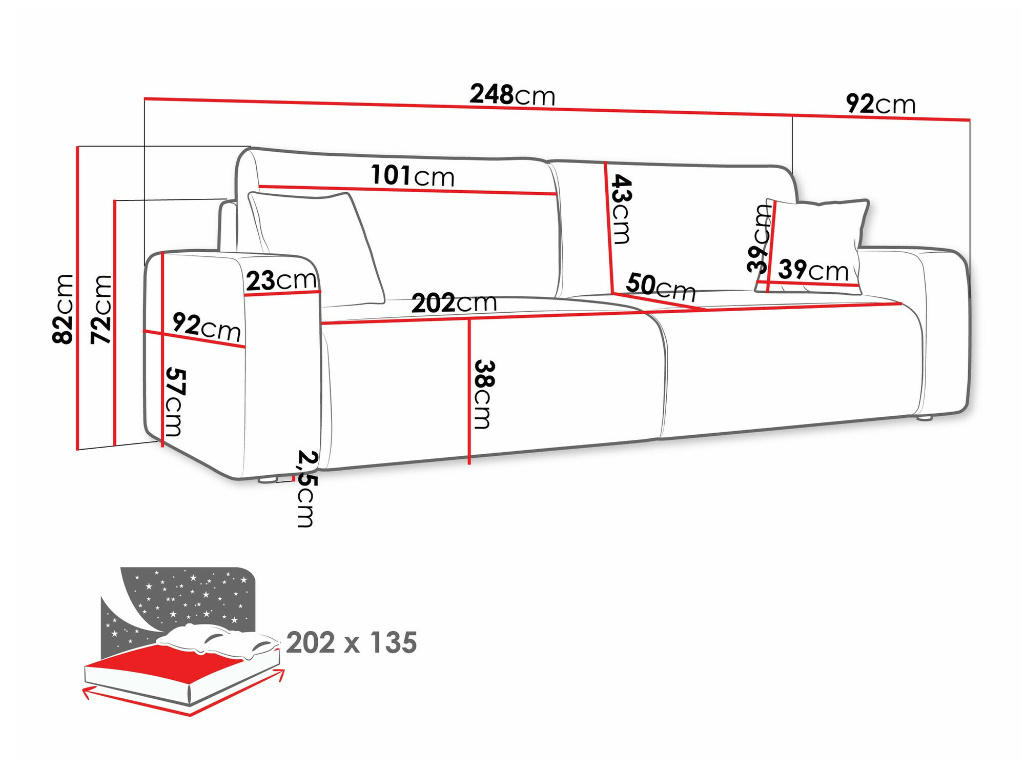 Slaapbank Shelton 104 (Poso 02)