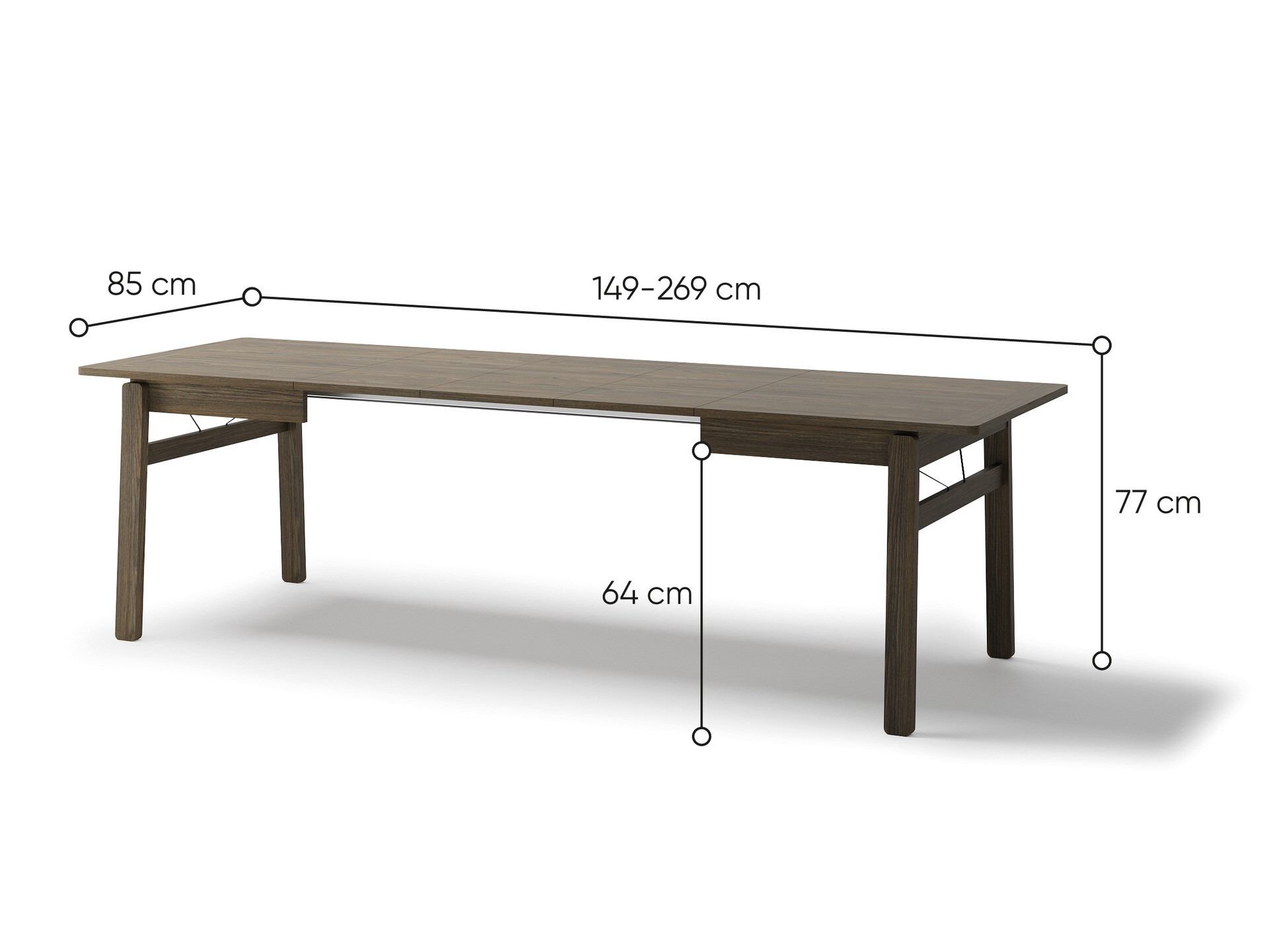 Tafel Fresno 172 (Donkere eik)