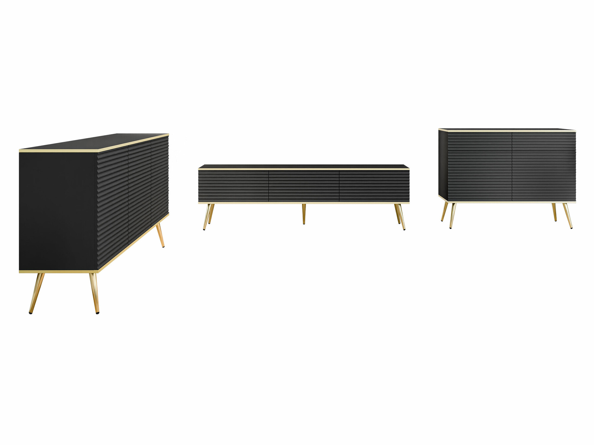 Woonkamerset Felduno 108 (Zwart + Gouden)