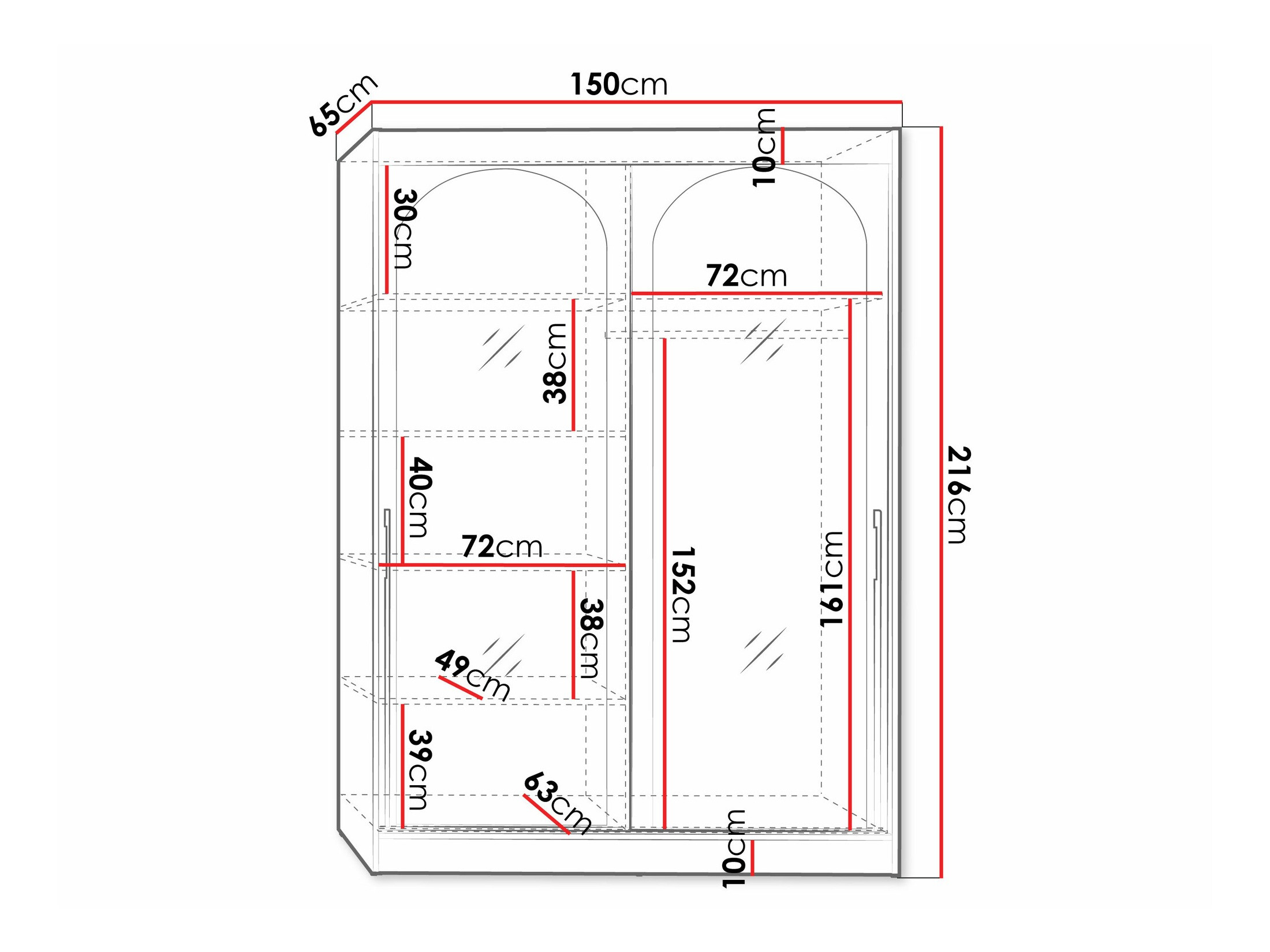 Kledingkast Toledo 131 (Zwart)