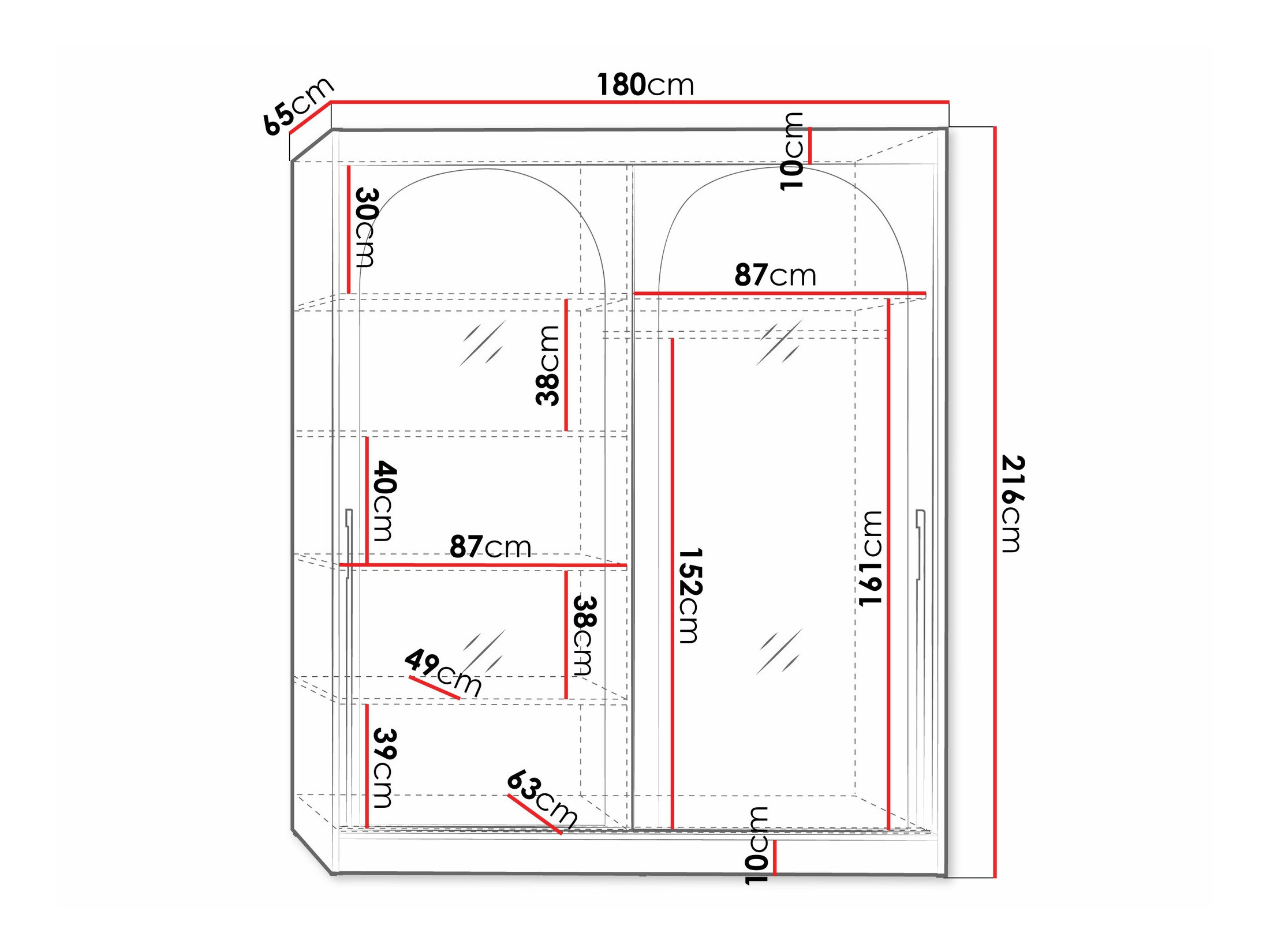 Kledingkast Toledo 132 (Zwart)