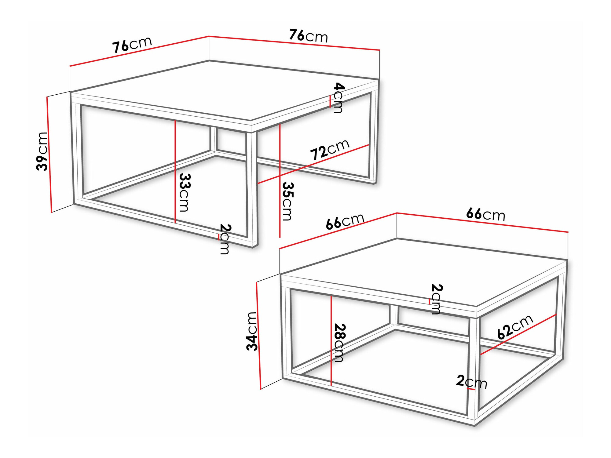 Salontafel set Oswego 133 (Wit + Kasjmier)
