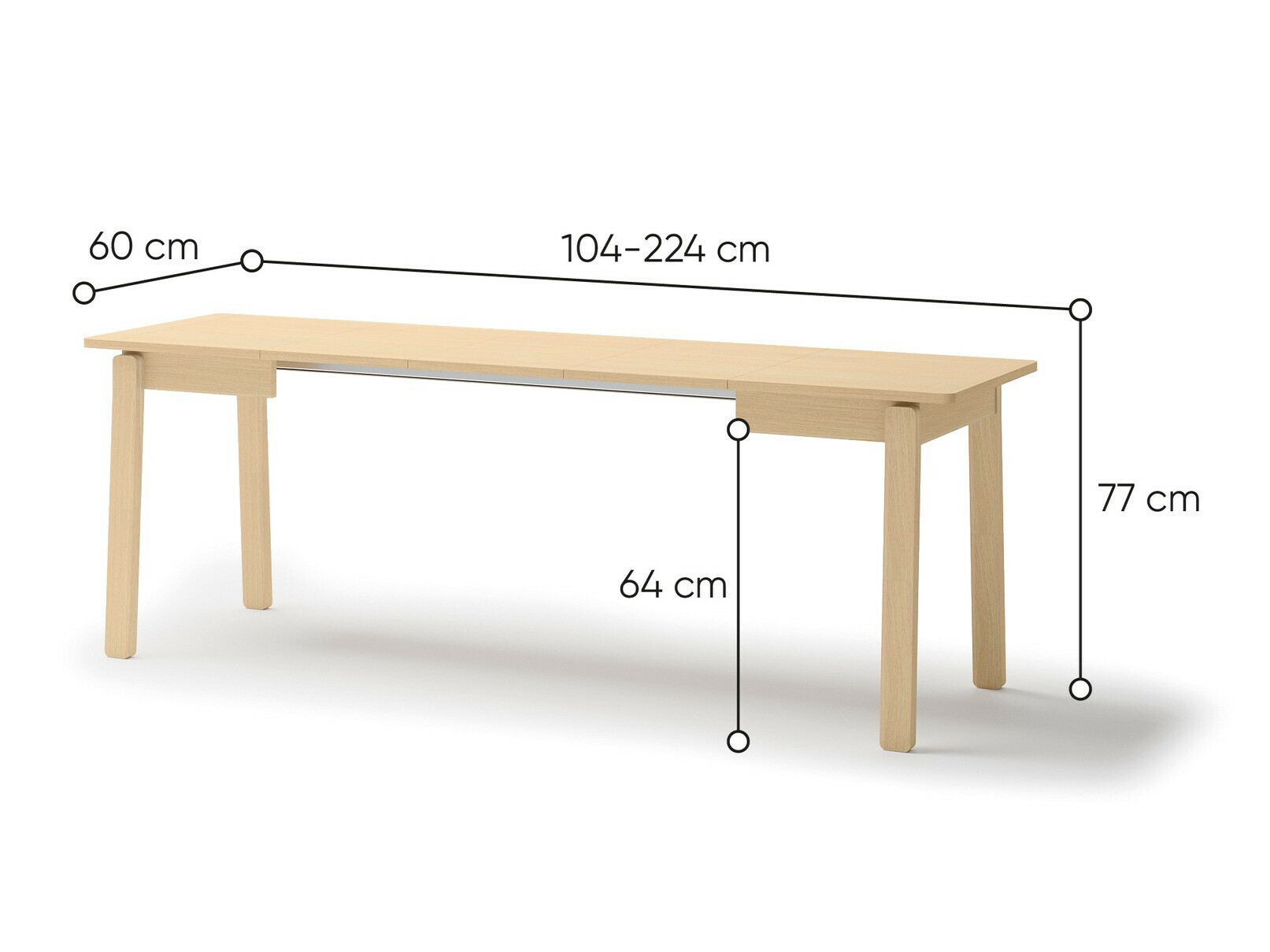 Tafel Fresno 173 (Licht eiken)