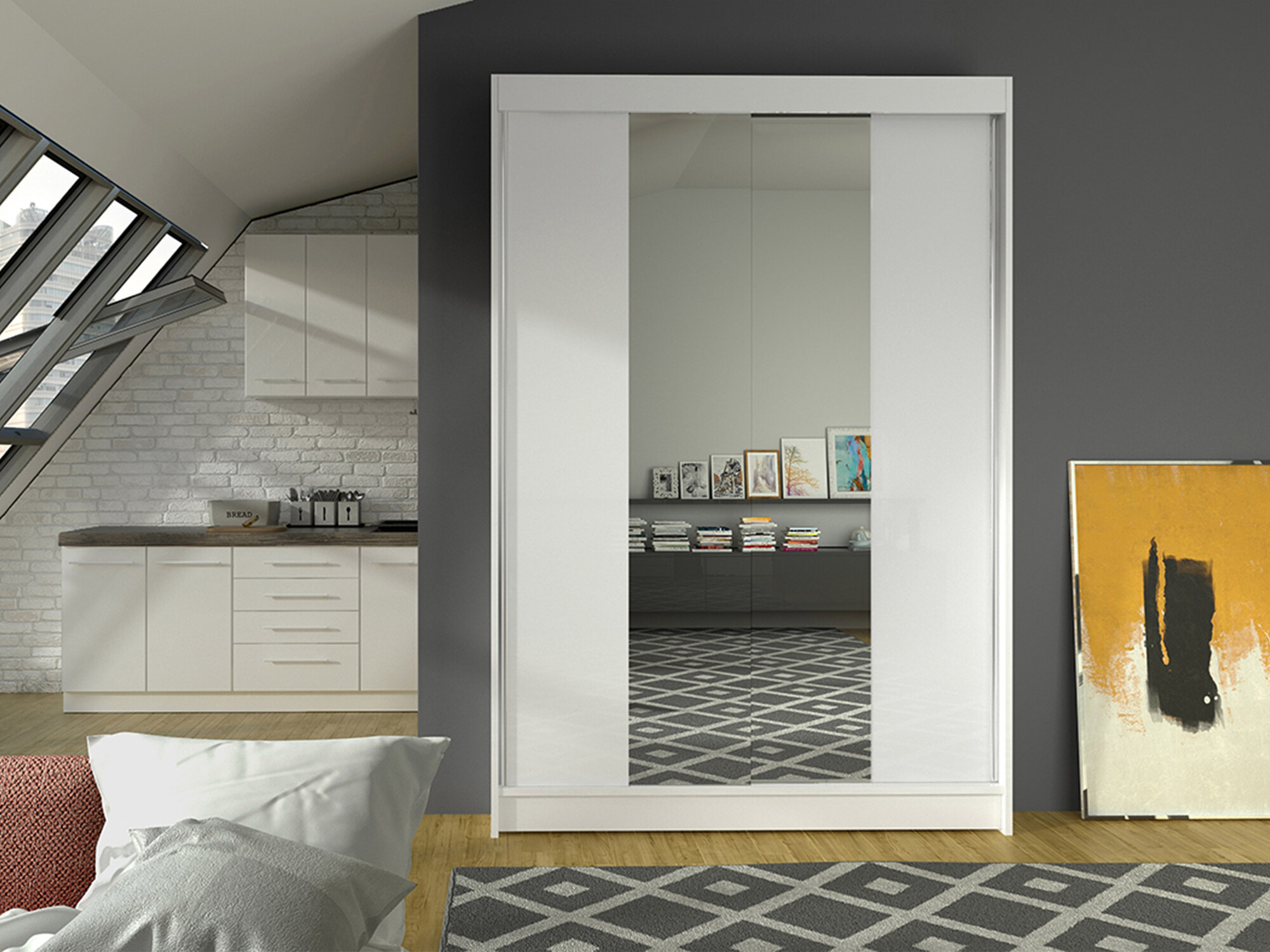 Kledingkast Closico Salvor II (Wit)