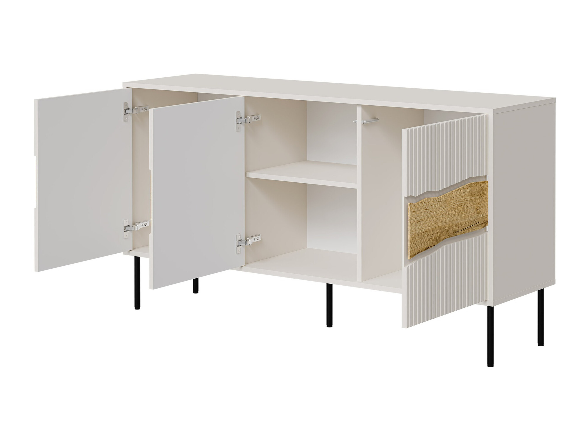 Woonkamerset Monevare 105 (Zwart + Wotan eik)