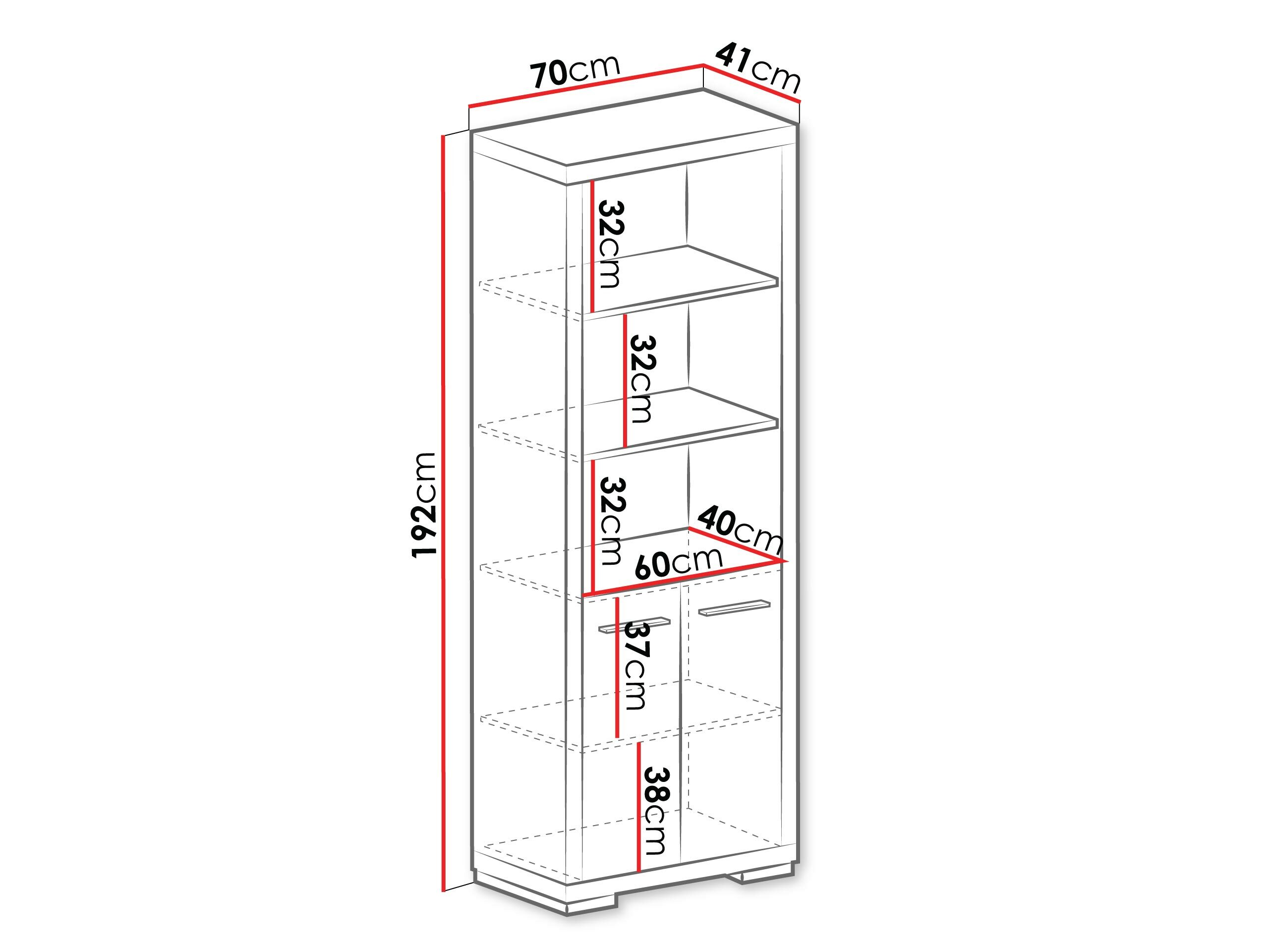 Boekenkast Fiomeri 124 (Eik Santana)