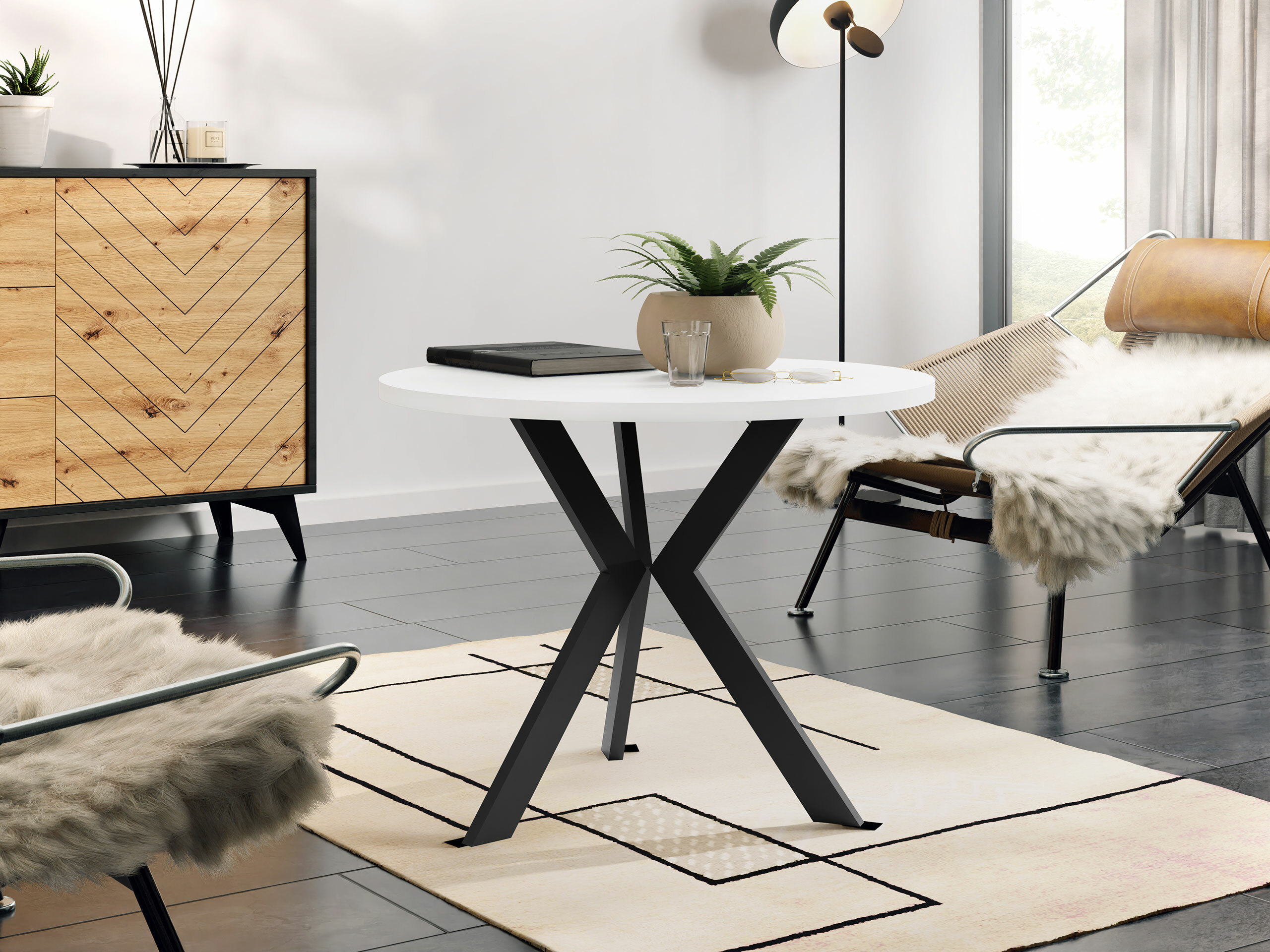 Salontafel Dearborn 106 (Wit + Zwart)