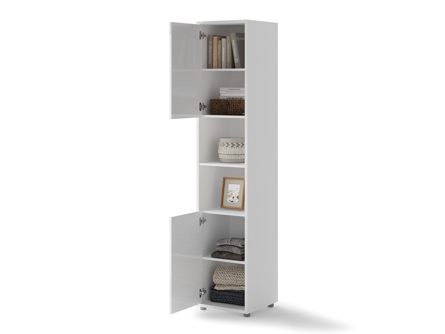Boekenkast Concept Pro Lenart III (Wit + Glanzend wit)