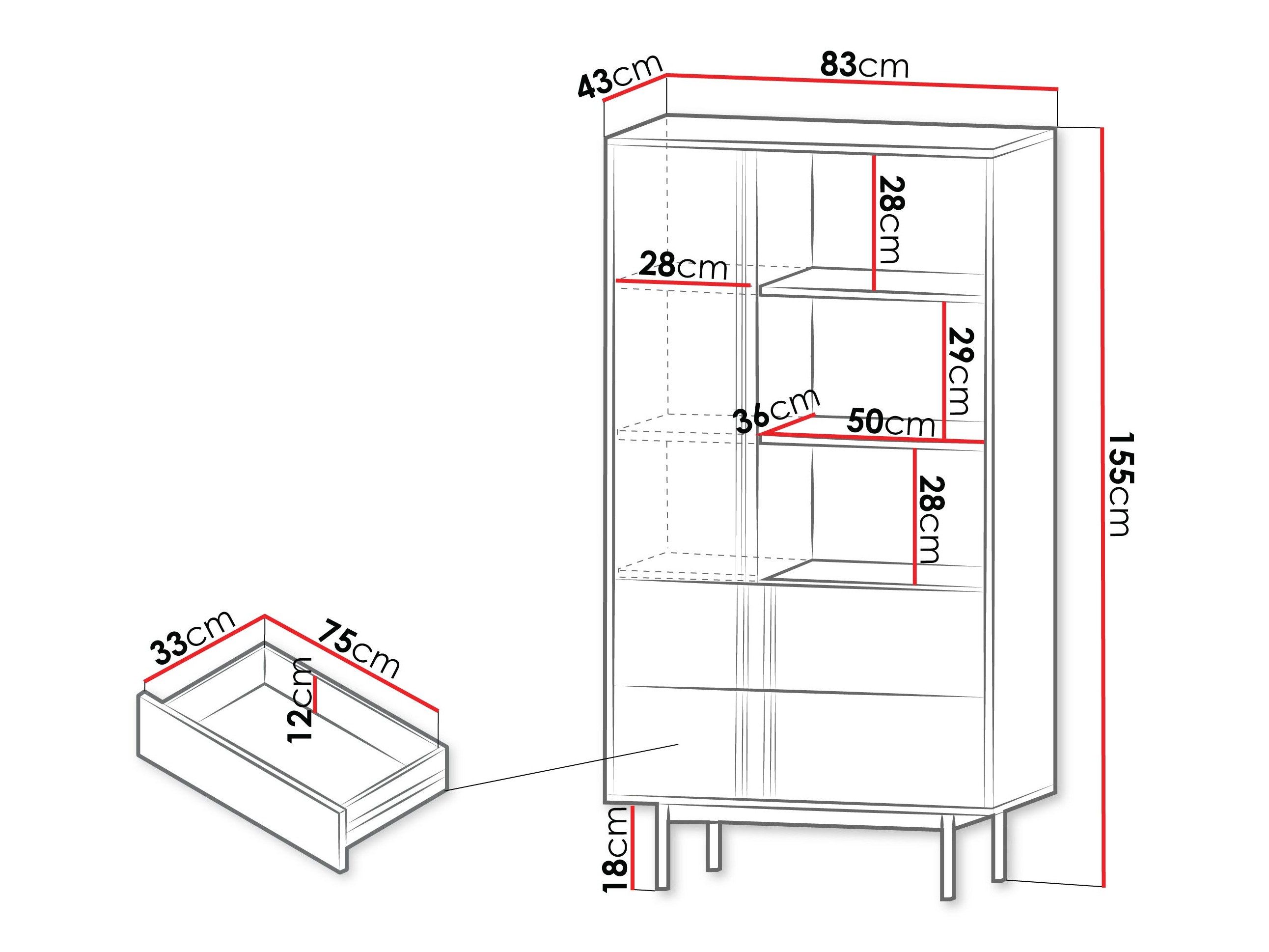 Boekenkast Levali 103 (Stoffig groen)