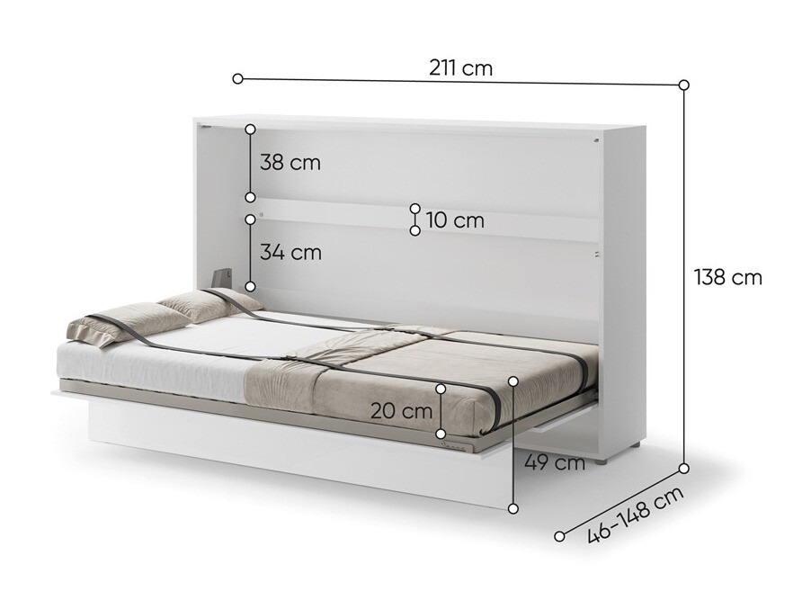 Muurbed Concept Pro Lenart Levfere 115 (Wit)