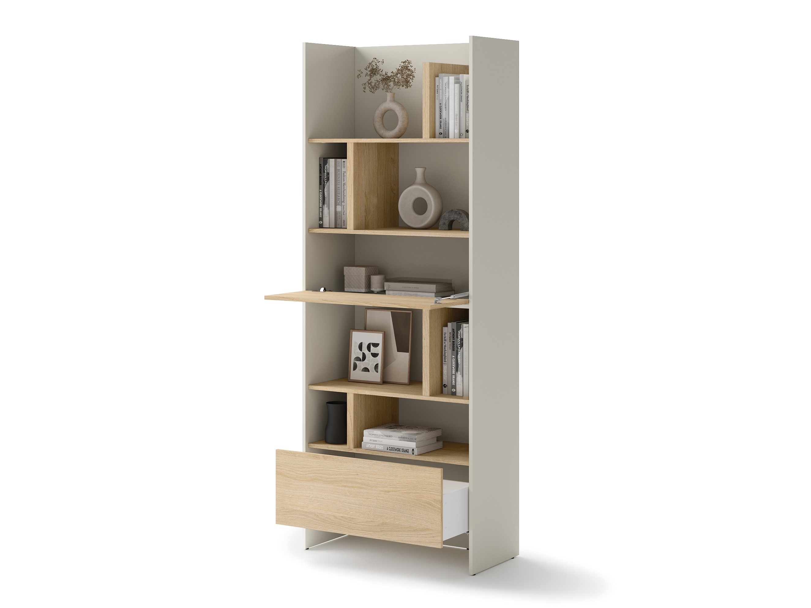 Boekenkast Concept Pro Lenart Levfere 146 (Kasjmier + Eiken)