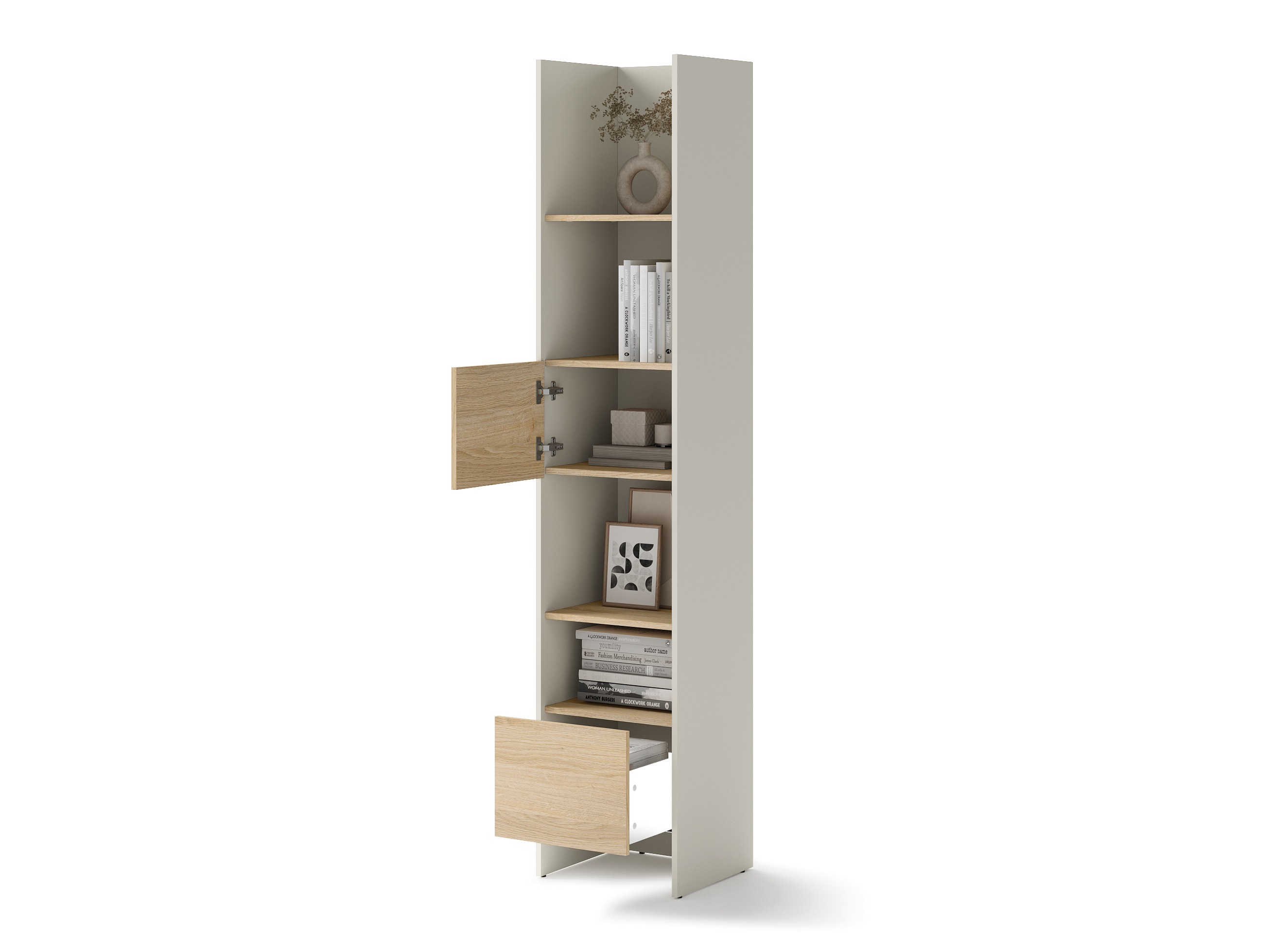 Boekenkast Concept Pro Lenart VI (Kasjmier + Eiken)
