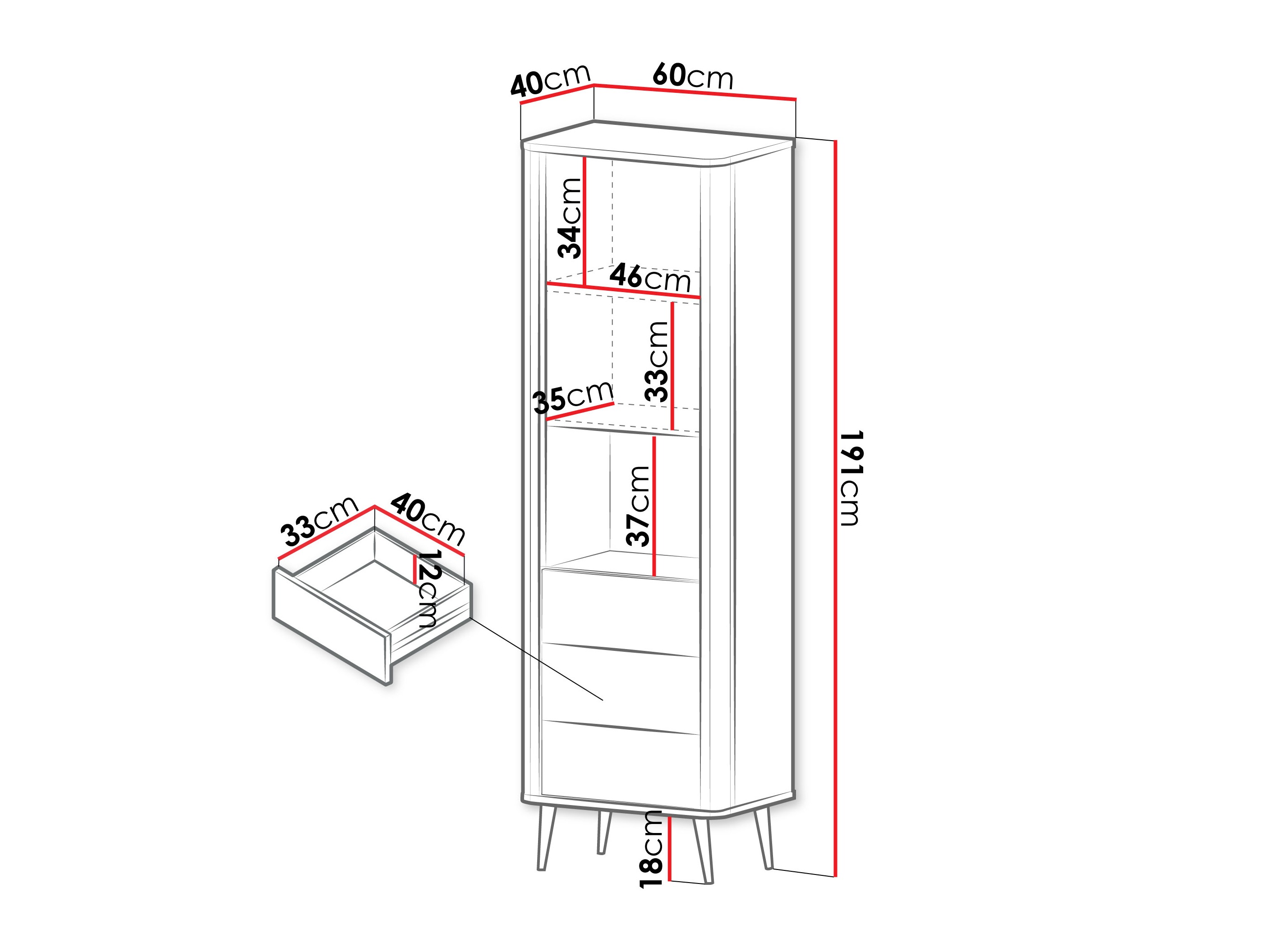 Boekenkast Lufela 103 (Kasjmier + Grijs marmer)