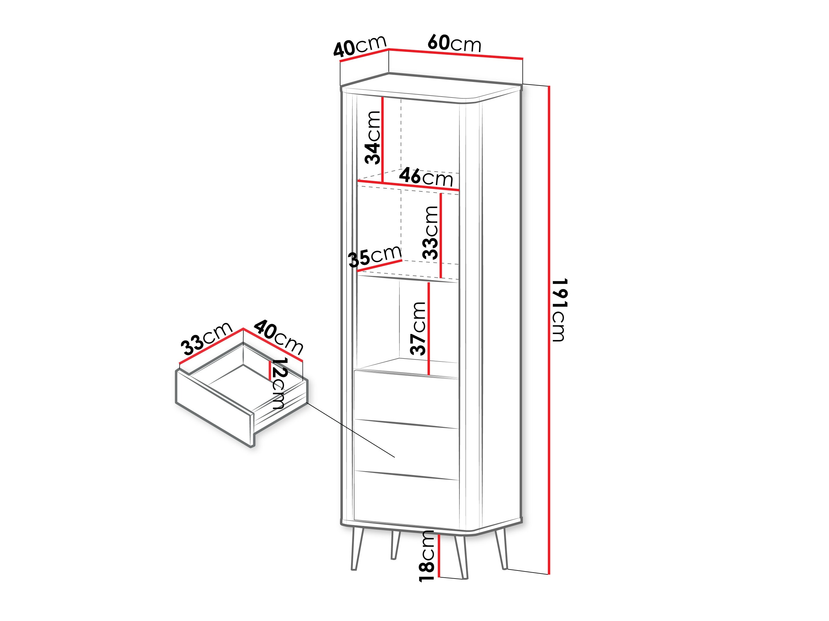 Boekenkast Lufela 103 (Kasjmier + Notenhout)