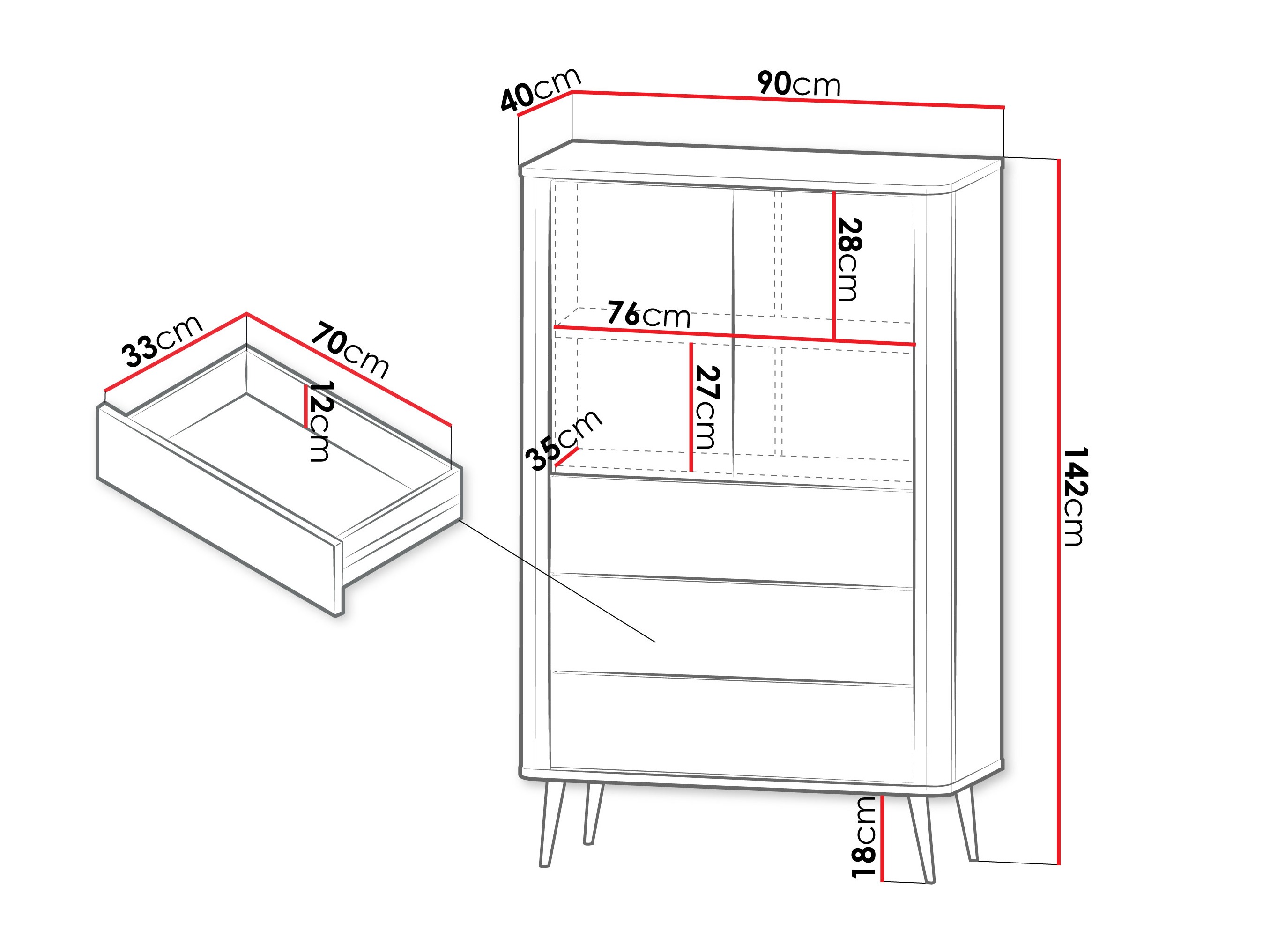 Boekenkast Lufela 104 (Kasjmier + Grijs marmer)