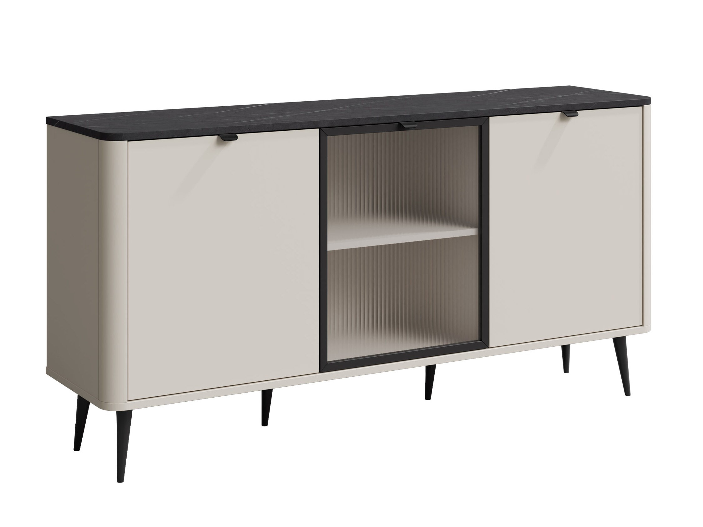 Dressoir Lufela 105 (Kasjmier + Grijs marmer)