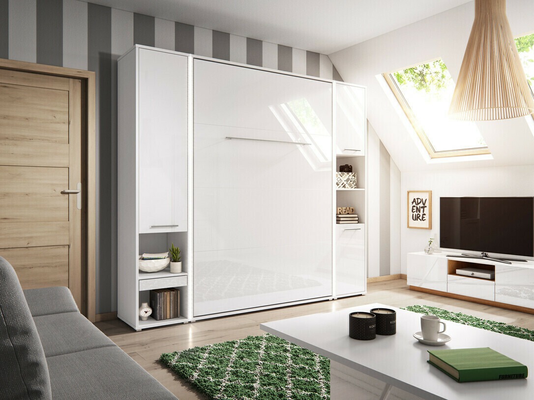 Muurbed Concept Pro Lenart III (Wit + Glanzend wit)