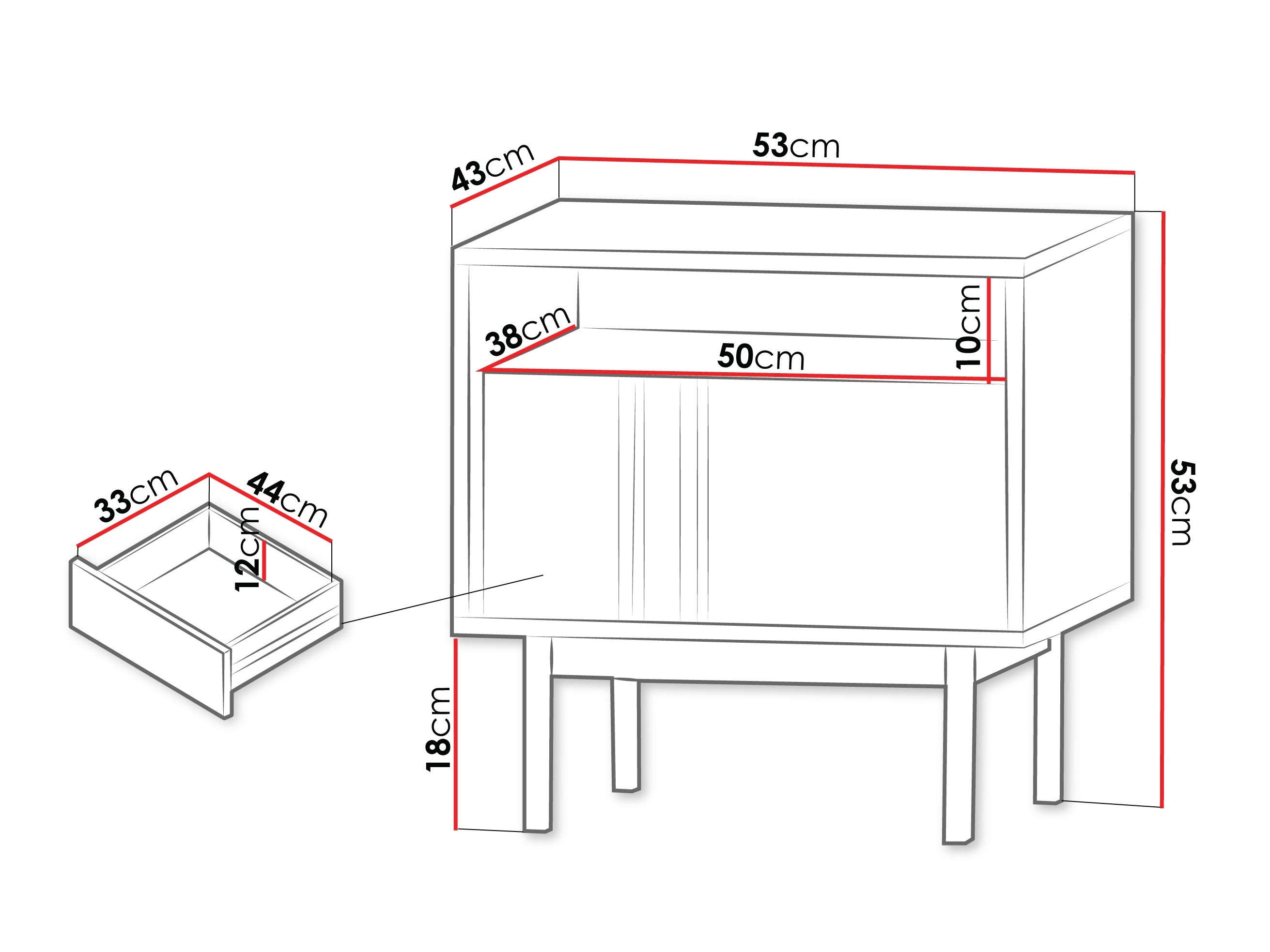 Nachtkastje Levali 112 (Beige)