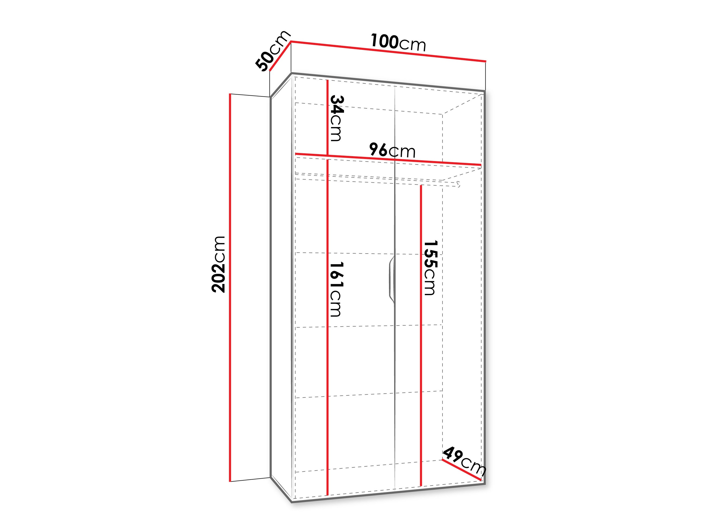 Kledingkast Hartford 509 (Zwart)