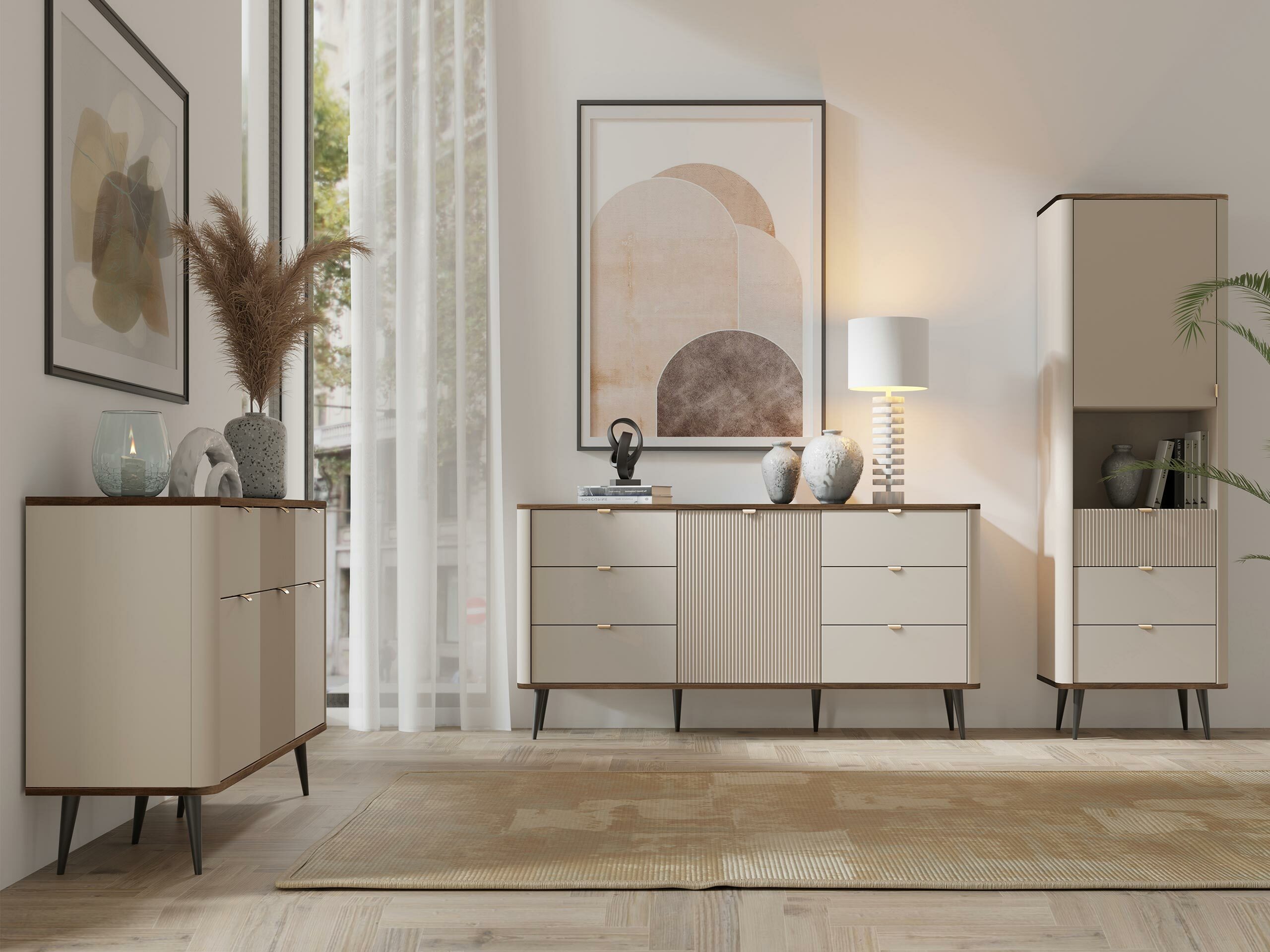 Ladekast Lufela 109 (Kasjmier + Notenhout)