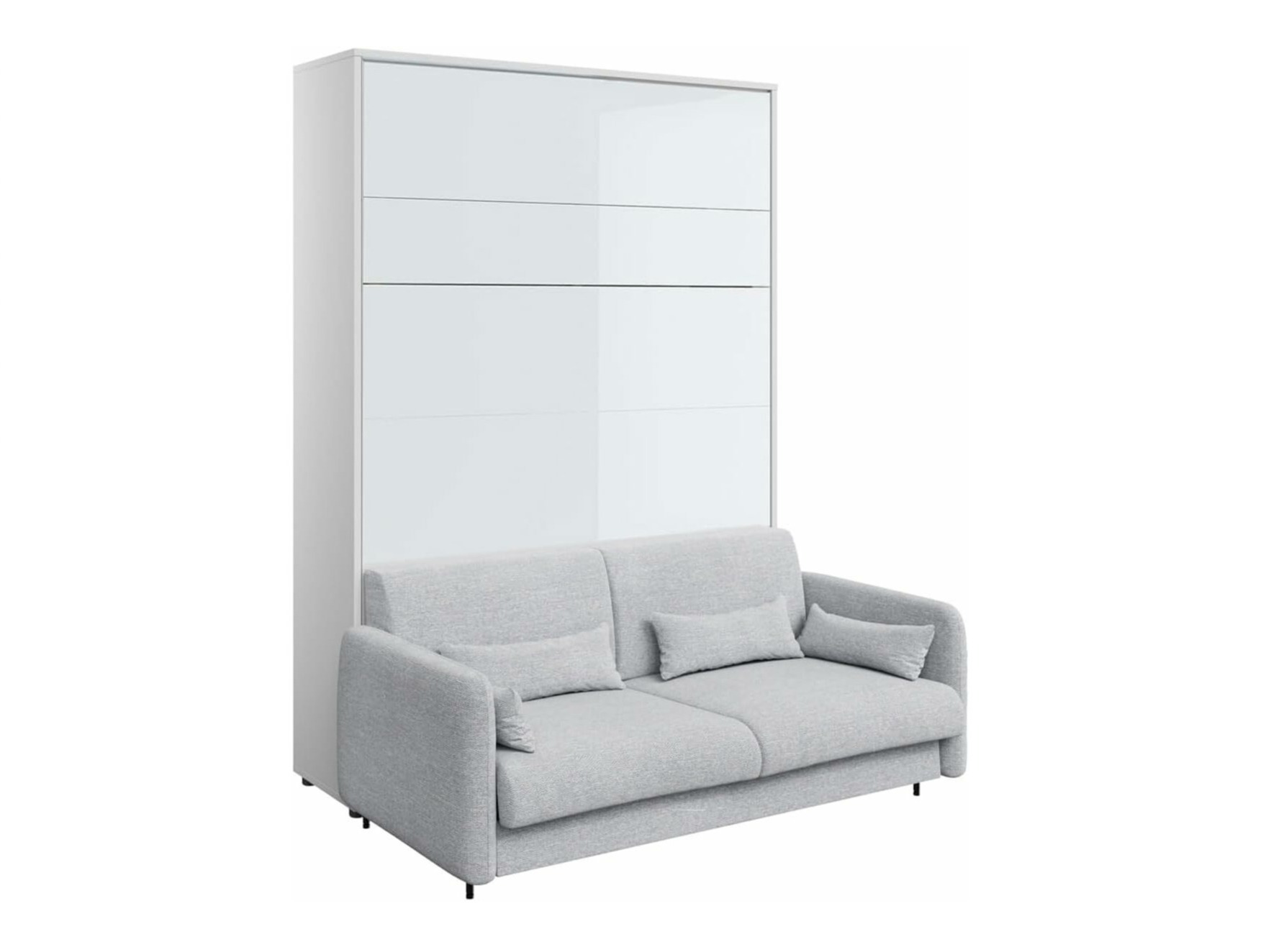 Muurbed Concept Pro Lenart VII (Glanzend wit + Grijs)