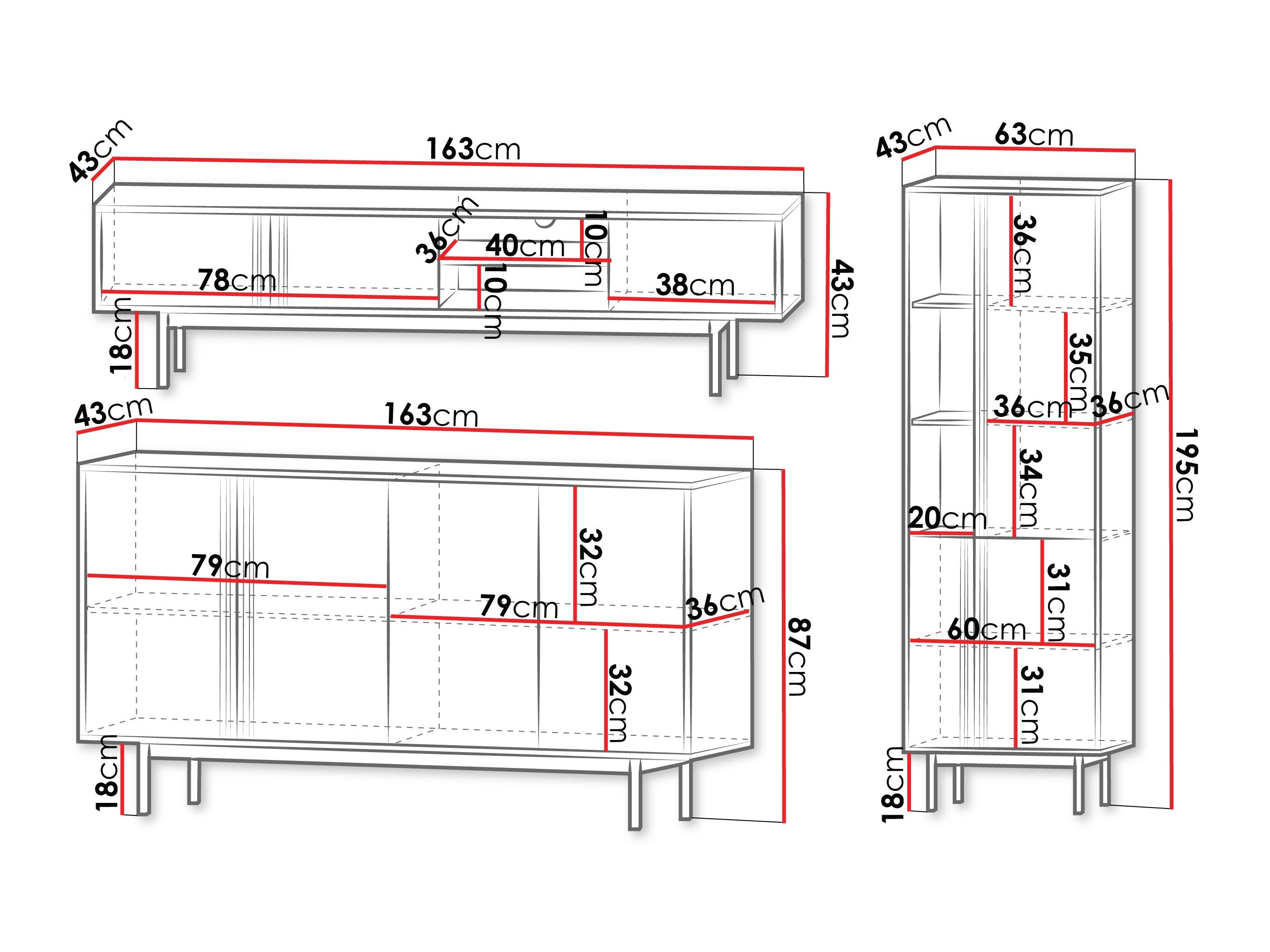Woonkamerset Levali 115 (Stoffig groen)
