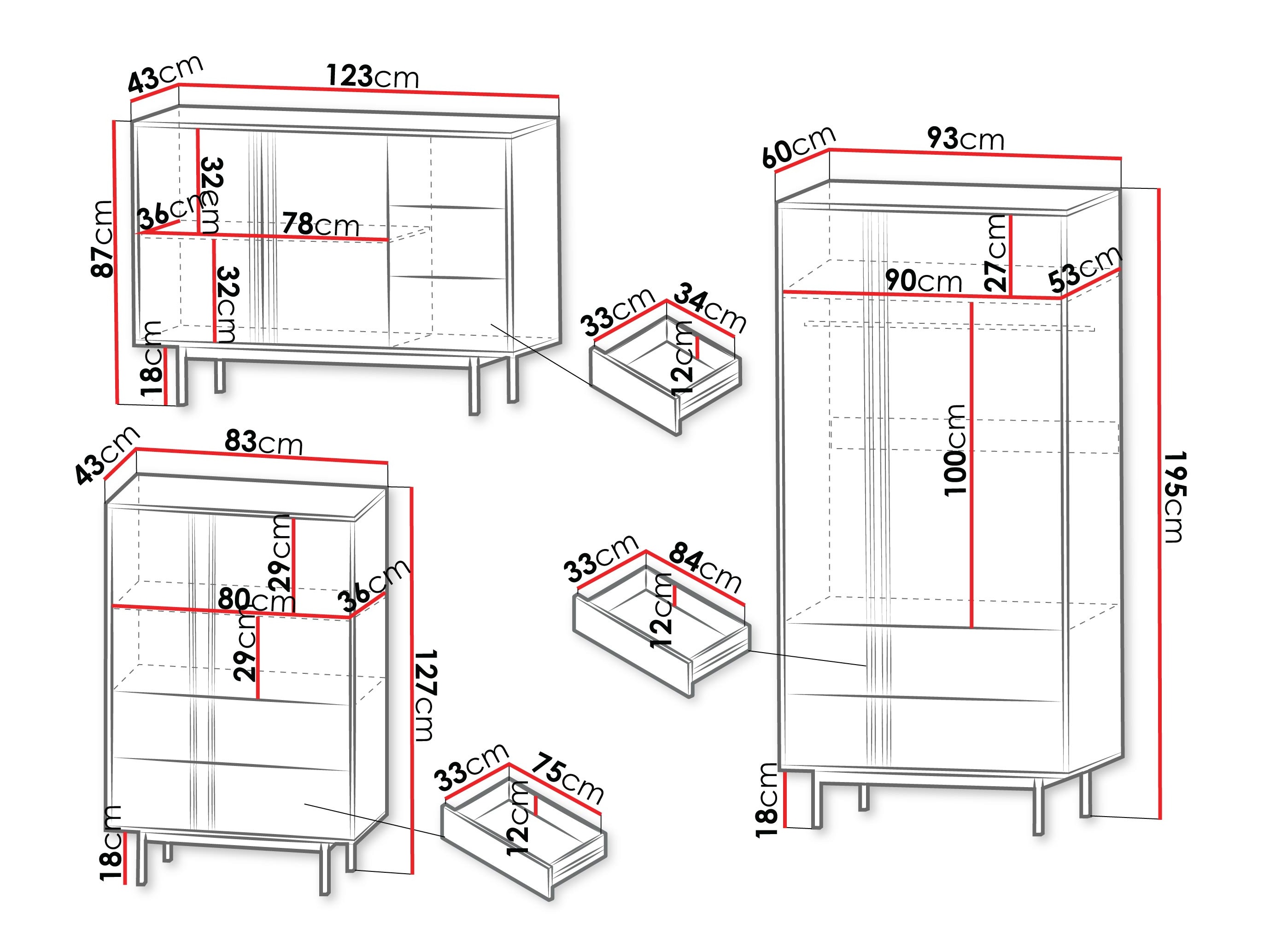 Woonkamerset Levali 116 (Stoffig groen)