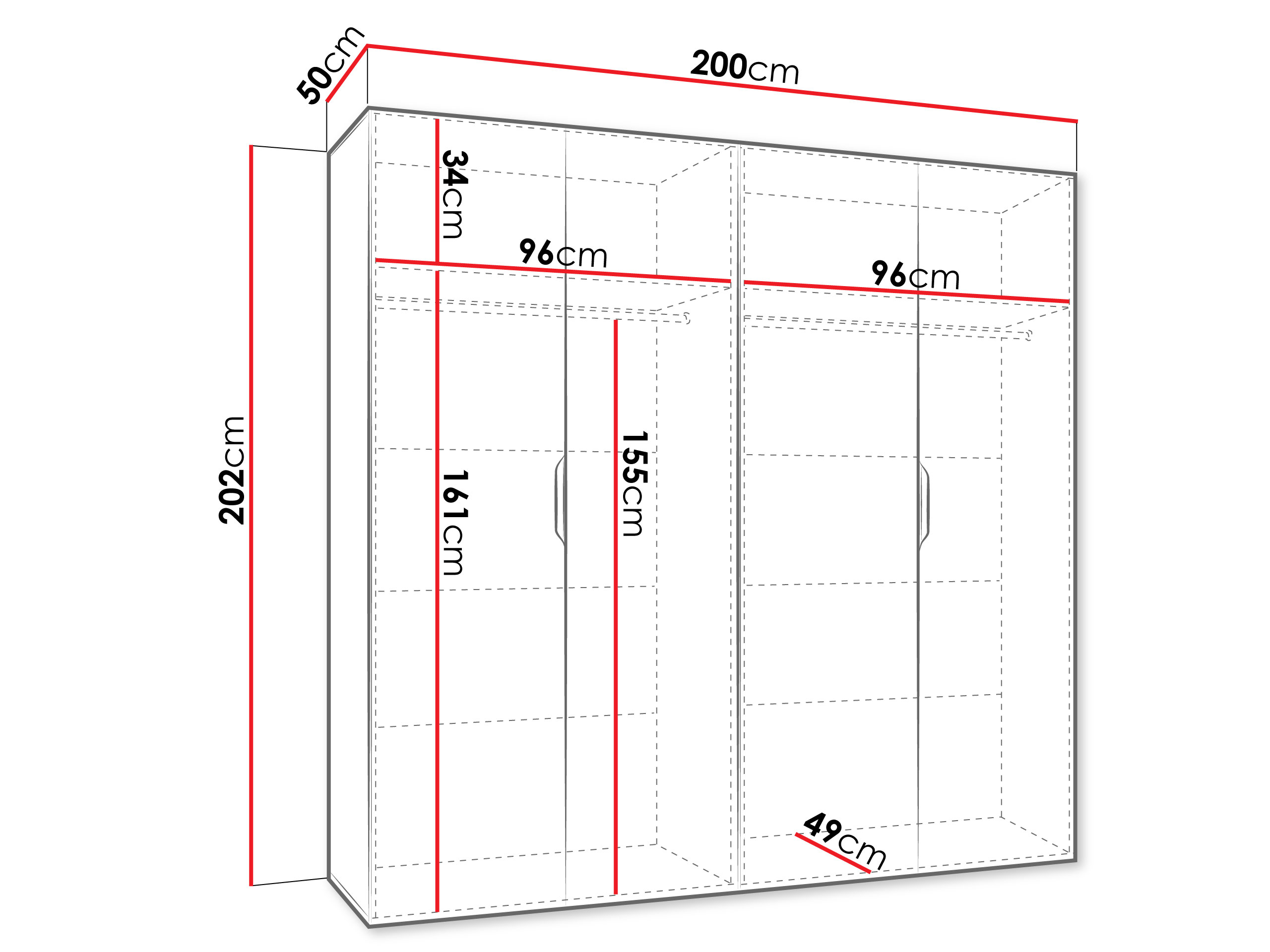 Kledingkast Hartford 514 (Wit)