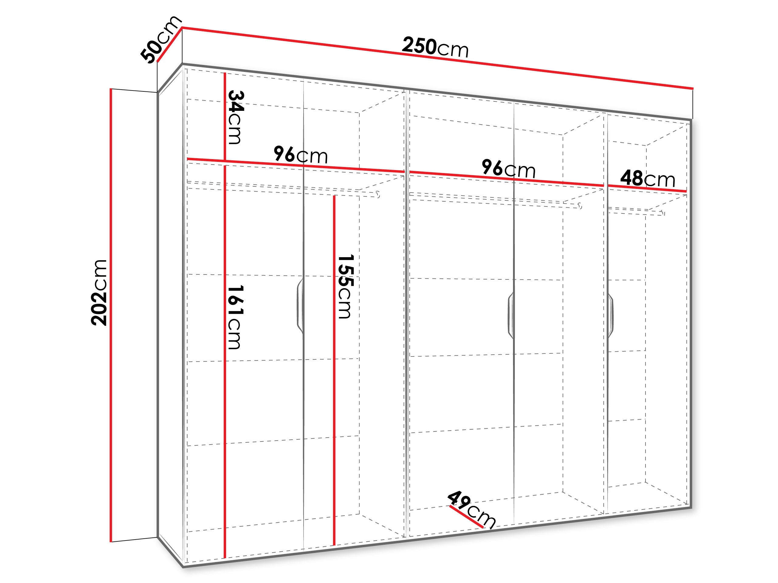 Kledingkast Hartford 515 (Zwart)
