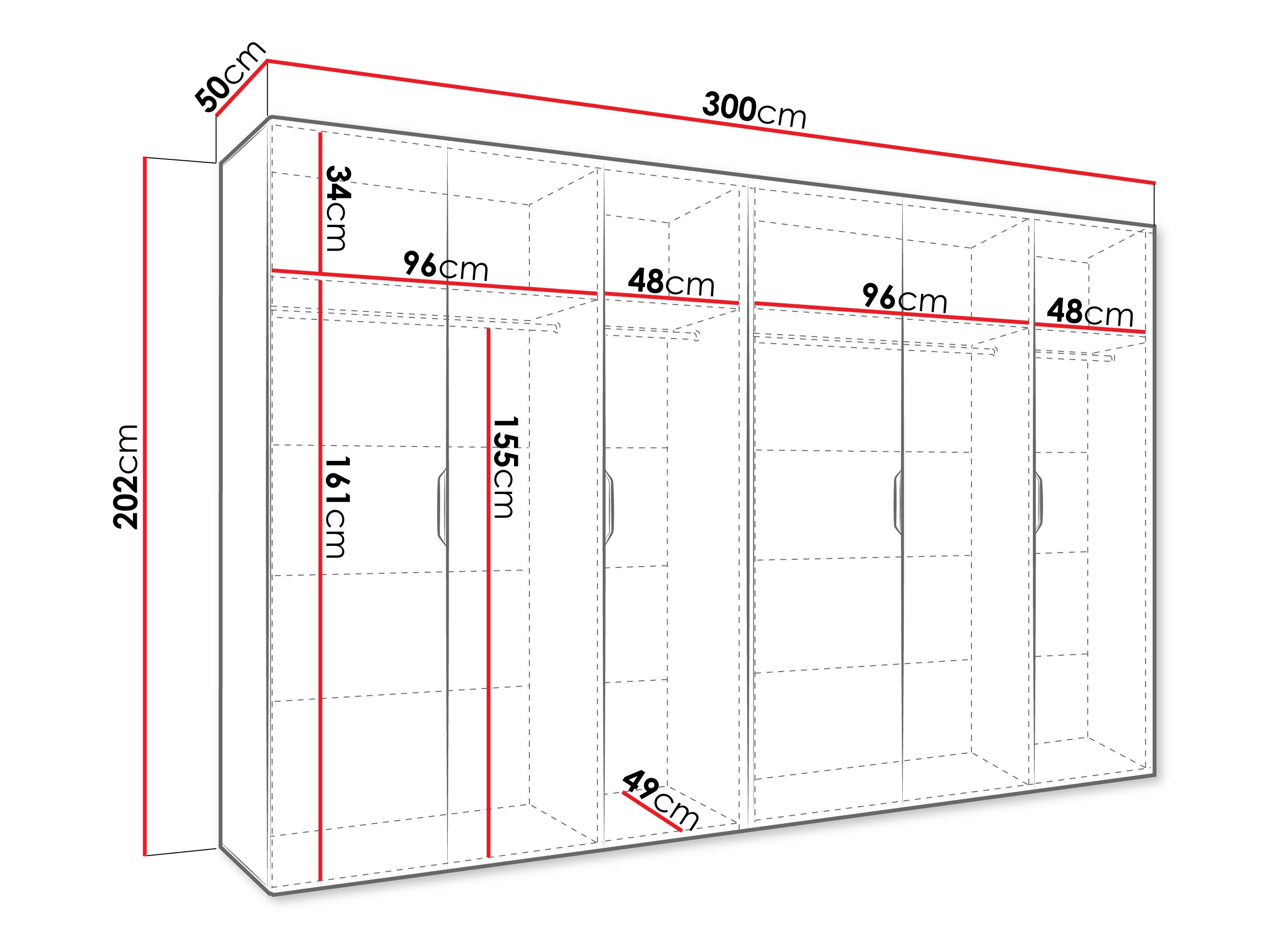Kledingkast Hartford 517 (Wit)