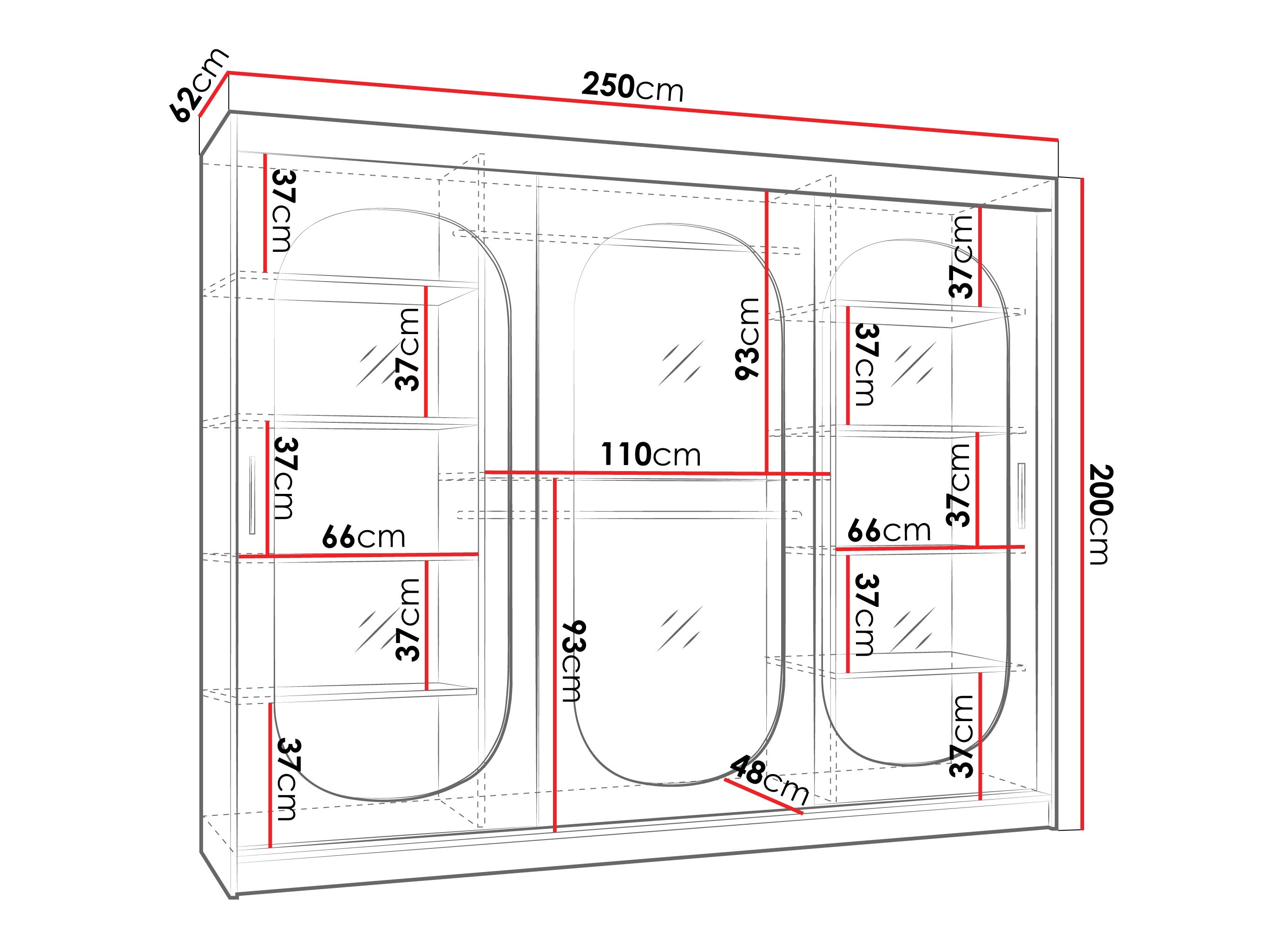 Kledingkast Hartford 522 (Kasjmier)
