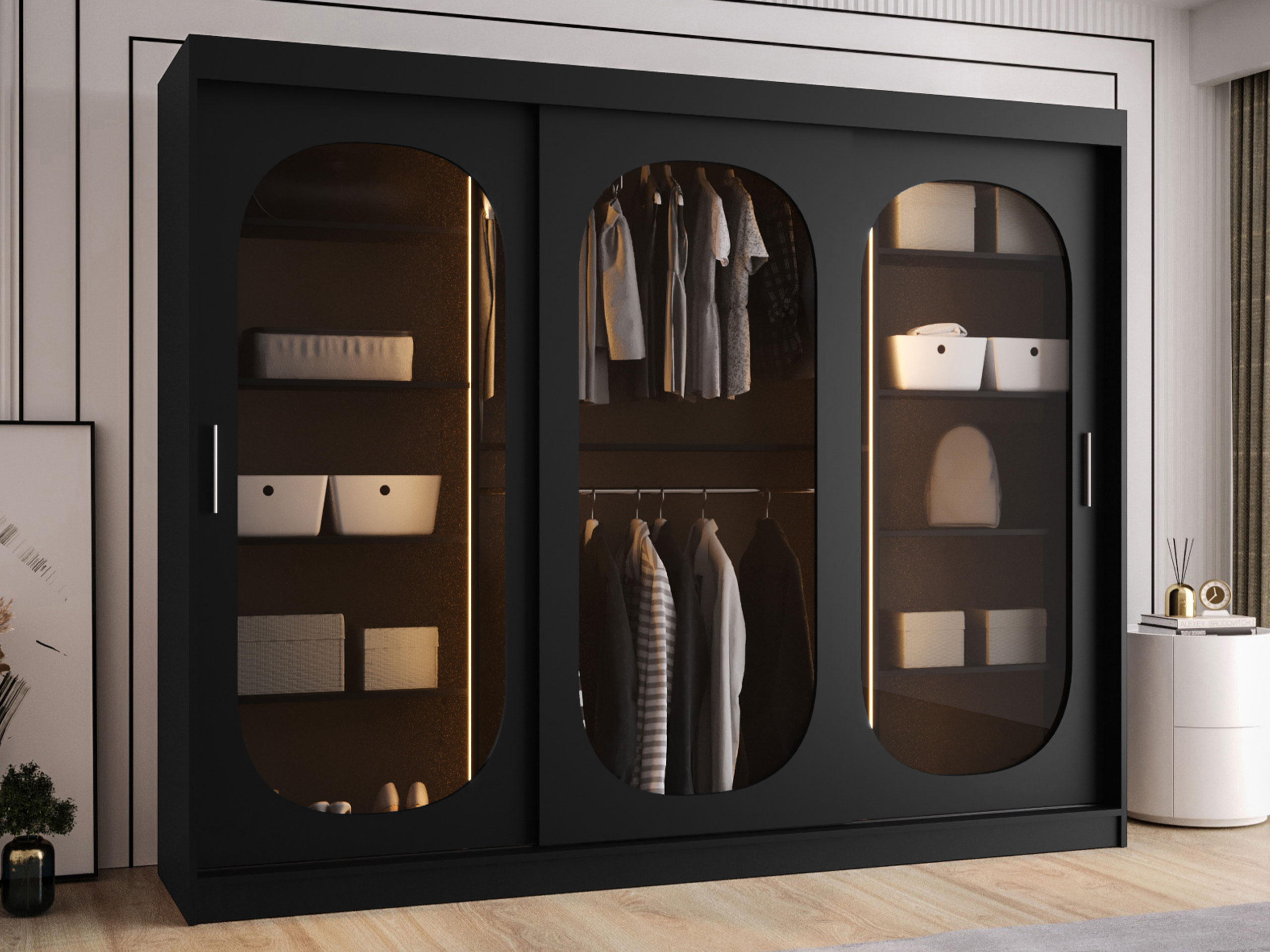 Kledingkast Hartford 522 (Zwart)