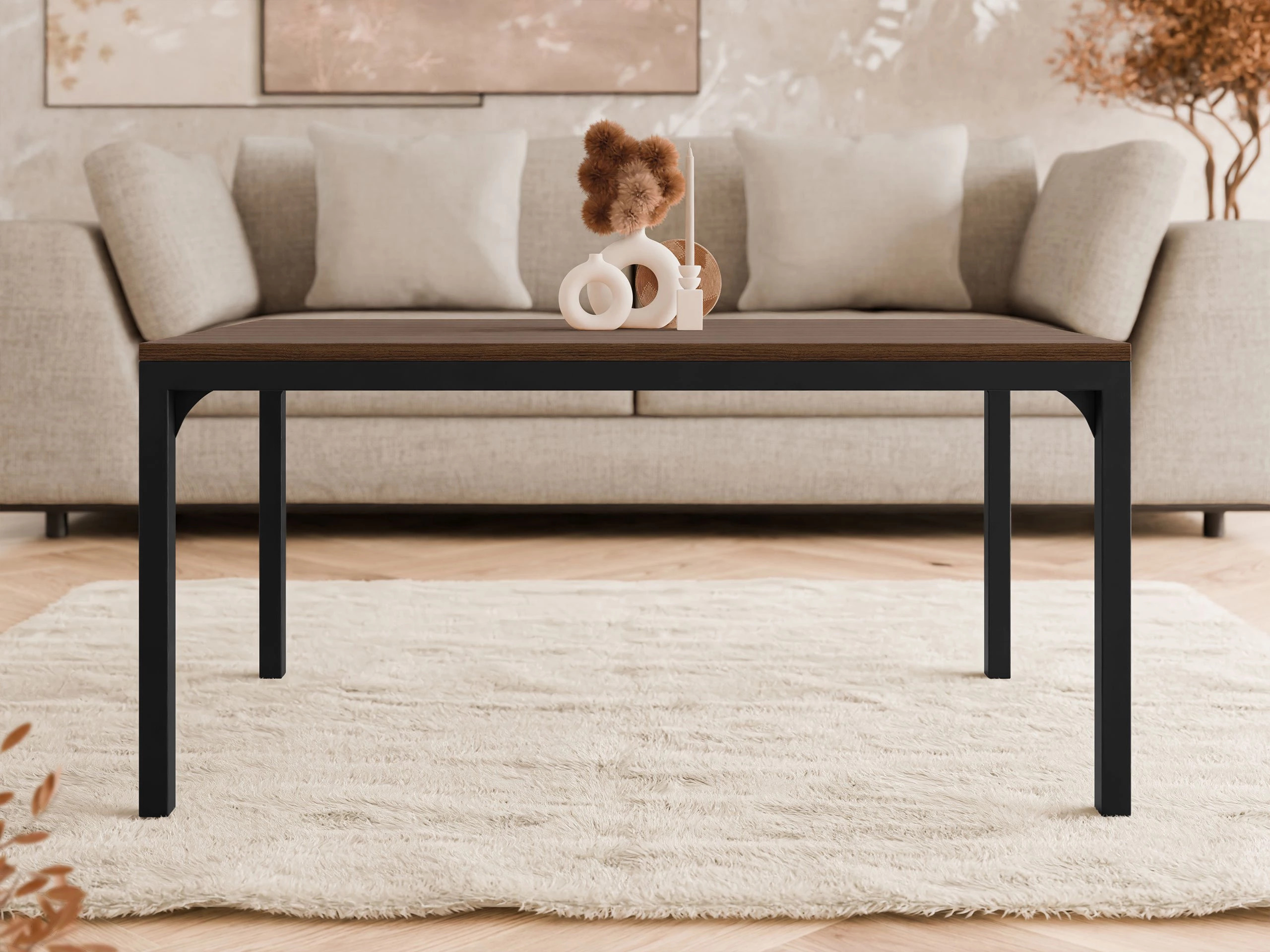 Salontafel Oswego 138 (Notenhout + Zwart)