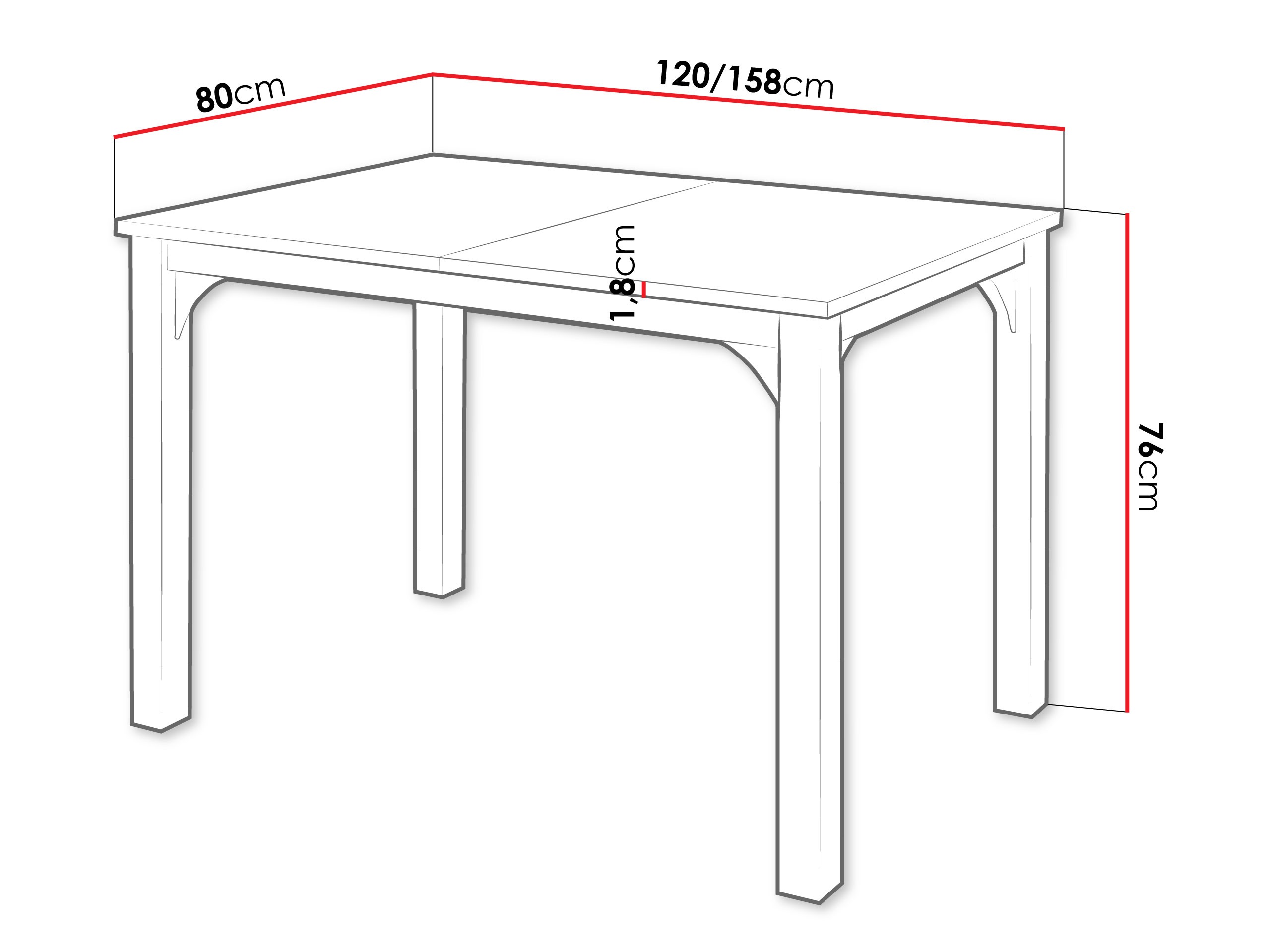 Tafel Oswego 135 (Grafiet + Zwart)