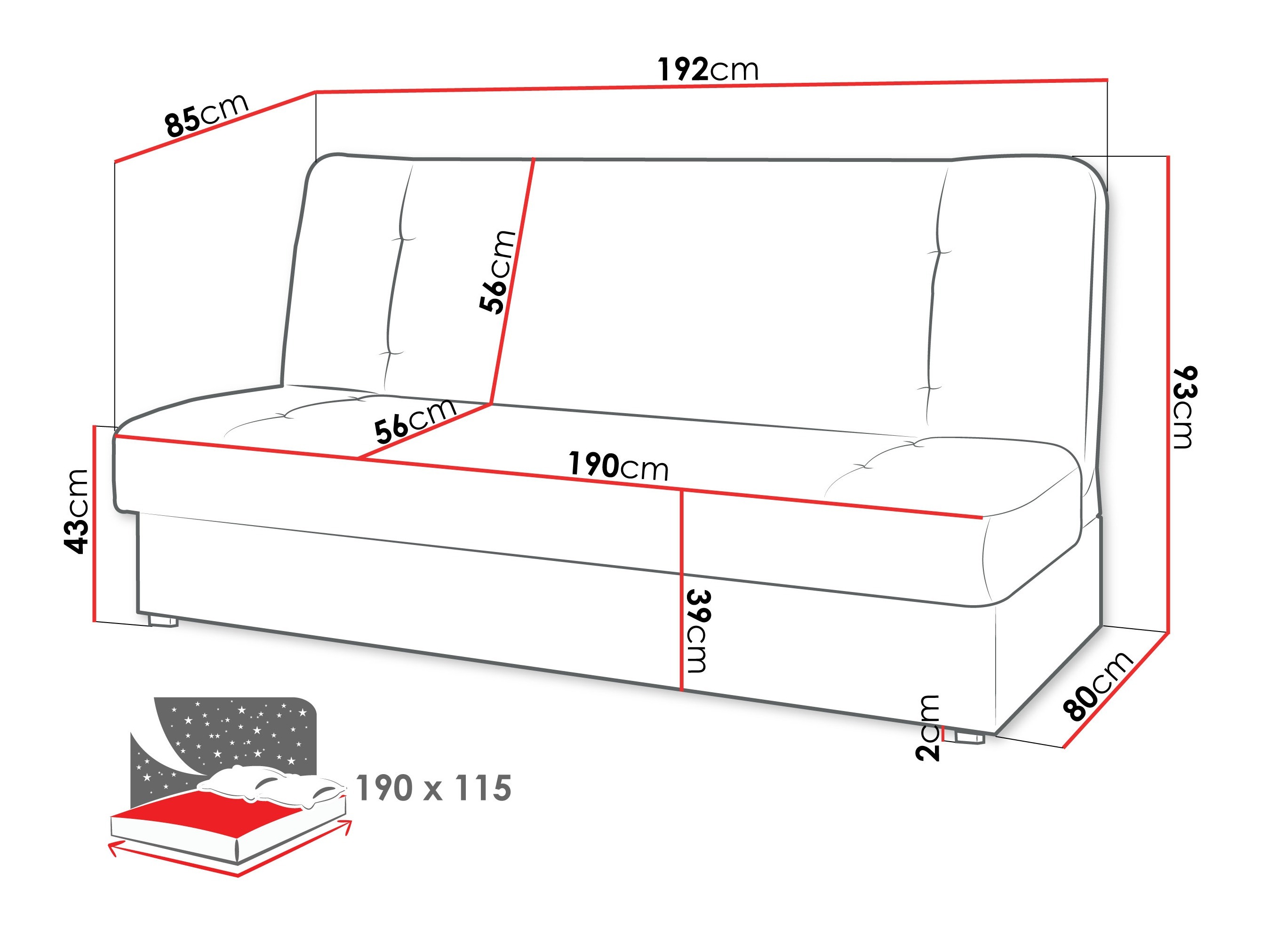 Slaapbank Rome 102 (Lawa 01)