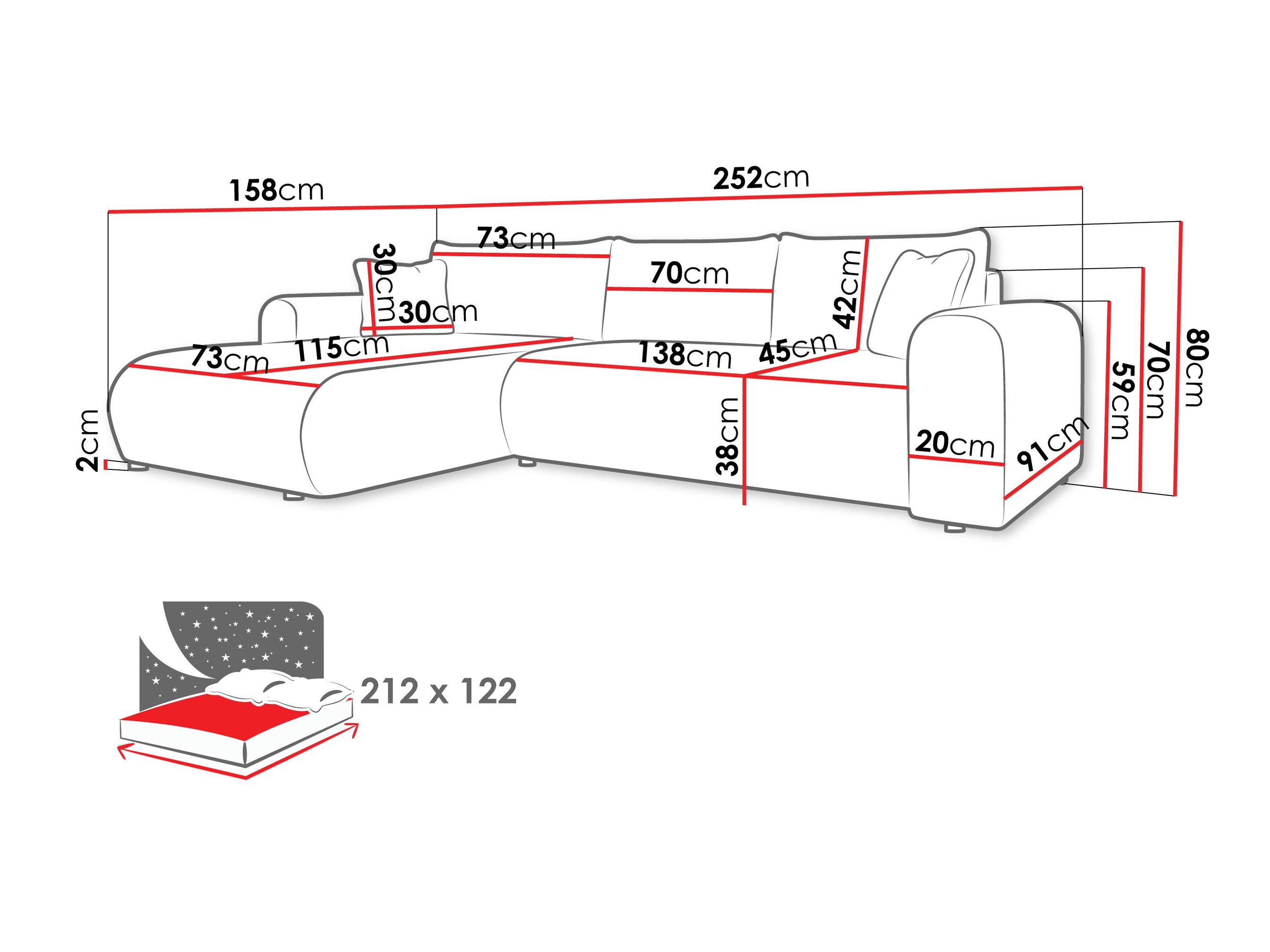 Hoekbank Comfivo 449 (Trilla 222.04)
