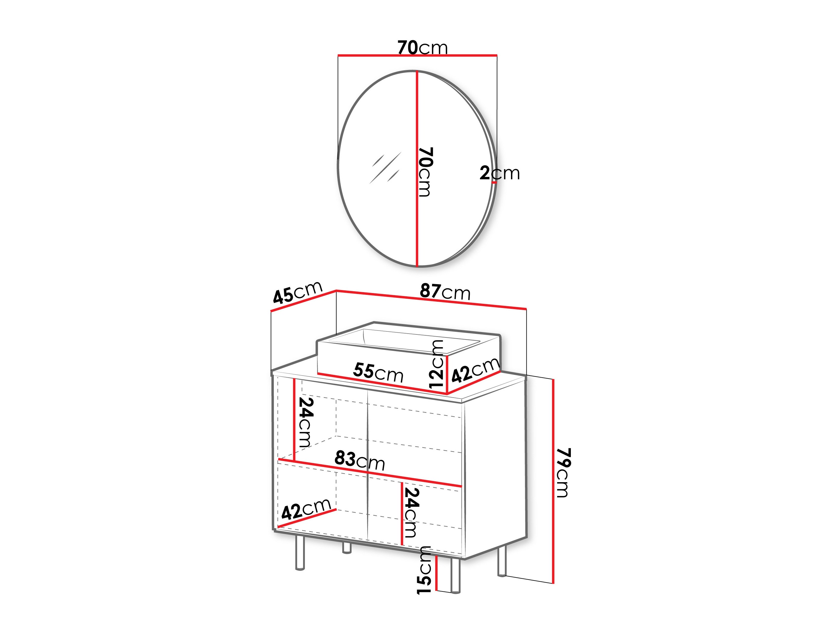 Badkamerset Virdomi 109 (Zwart)